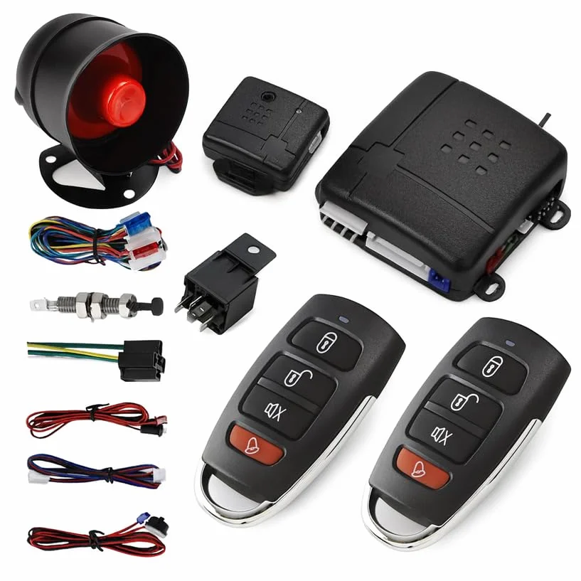 DISCORAMA® KIT CAR ALARM SYSTEM ALLARME ANTIFURTO COMPLETO UNIVERSALE PER AUTO CAMPER