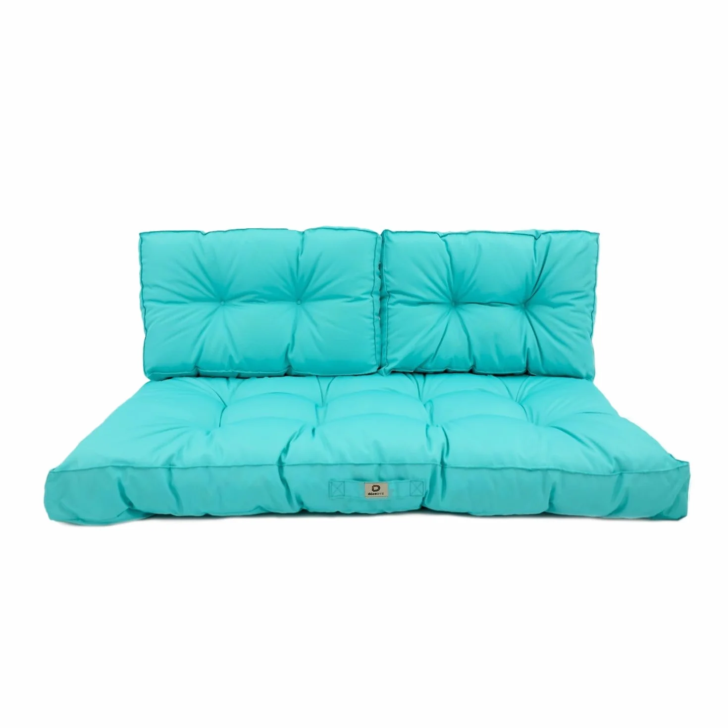 Cuscini per Salotto da Giardino 100x50 cm Impermeabile Trapuntato Blu Caraibico