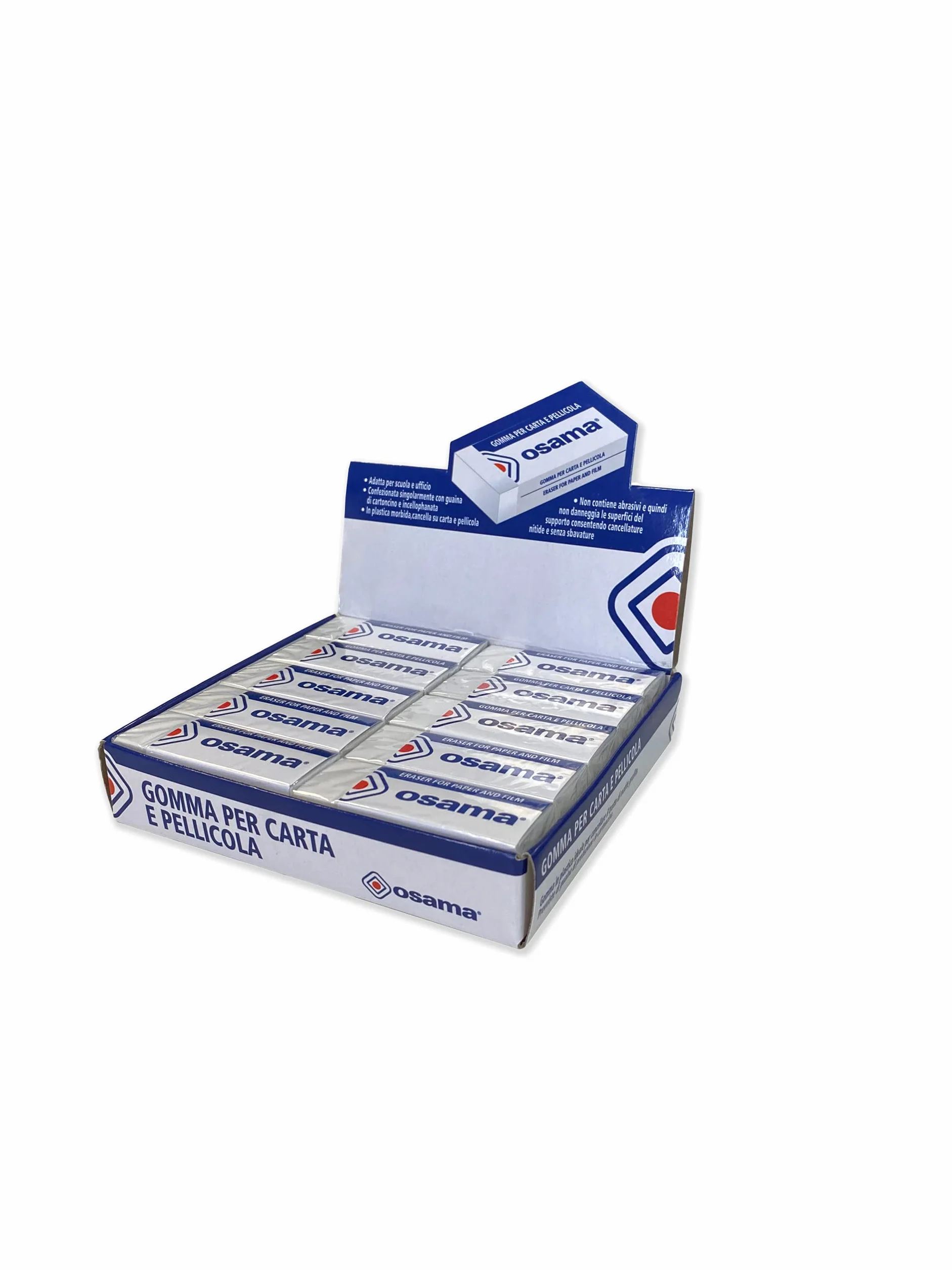 OSAMA Gomme da Cancellare Set 20 Pezzi Cancelleria Scuola Ufficio Bianco
