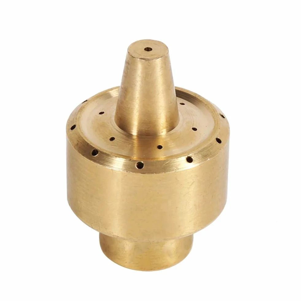 Ugello per Fontana in Ottone, Stile Colonna, Alta Pressione, Filettatura Interna 1/4" 1/2" 3/4", Colore Oro, per Giardini e Parchi