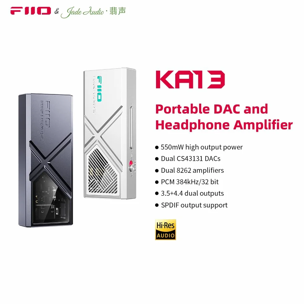 Fiio KA13 DAC Portátil Amplificador Auriculares Plata
