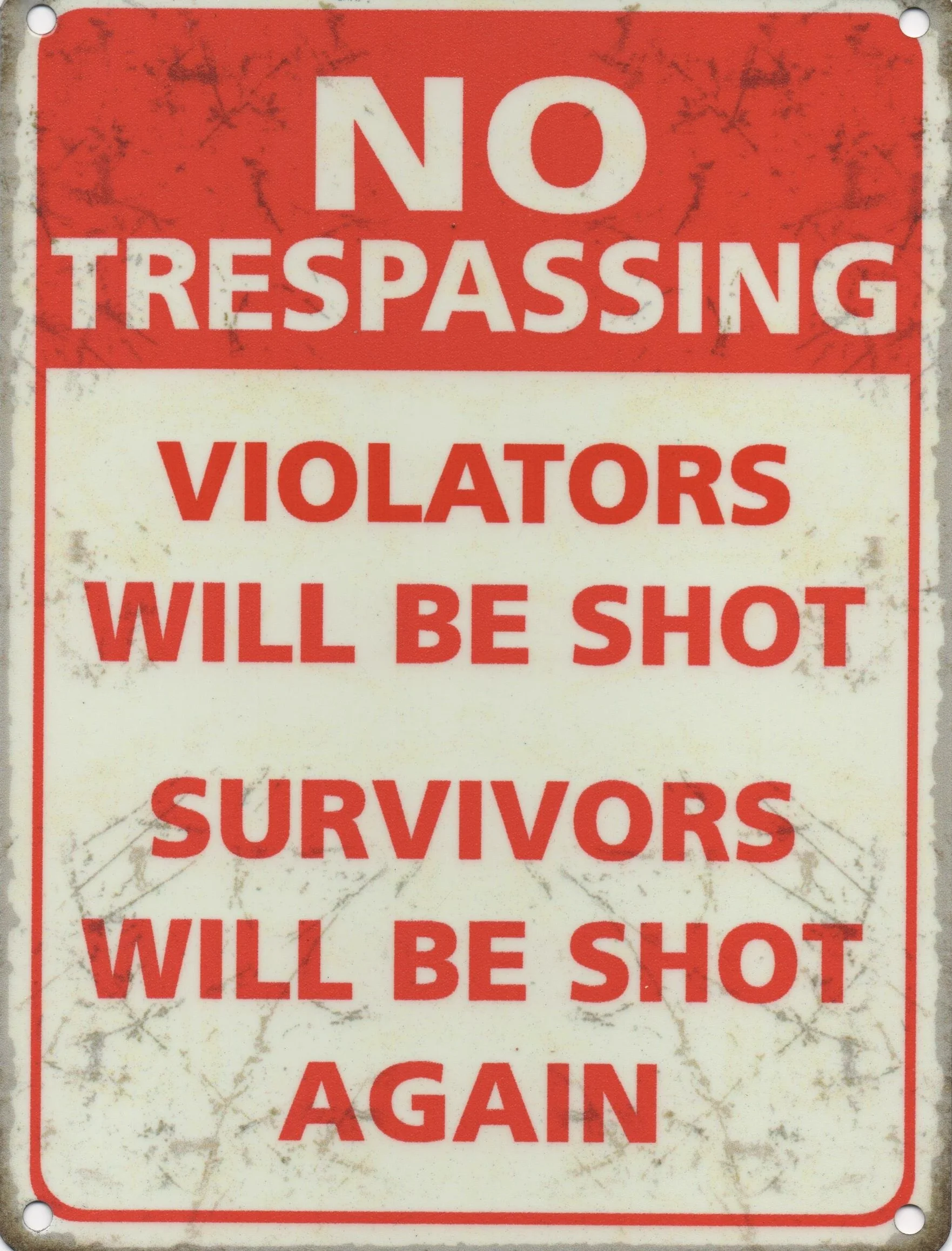 Original Metal Sign Co Cartello di avviso in metallo, con la scritta “No Trespassing”, metallo, SMALL (200mm X 150mm)