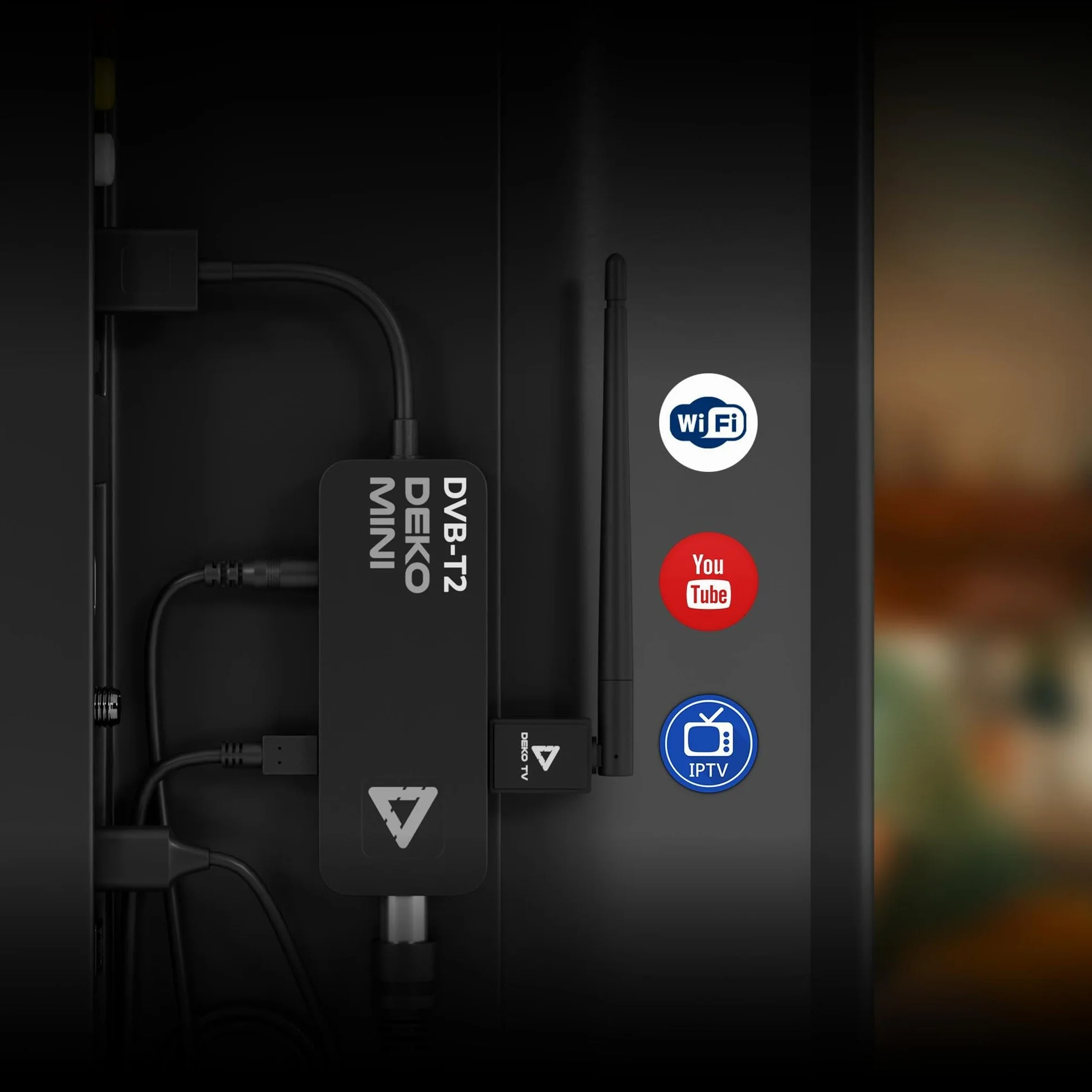 DVB-T2 Decoder PVR HEVC Deko TV MINI Stick WiFi 2in1