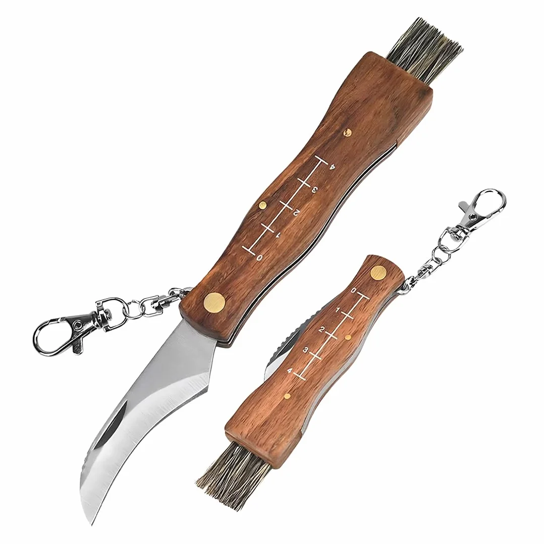 Coltello per Funghi in Acciaio Inox con Spazzola - Raccolta e Pulizia Micologica