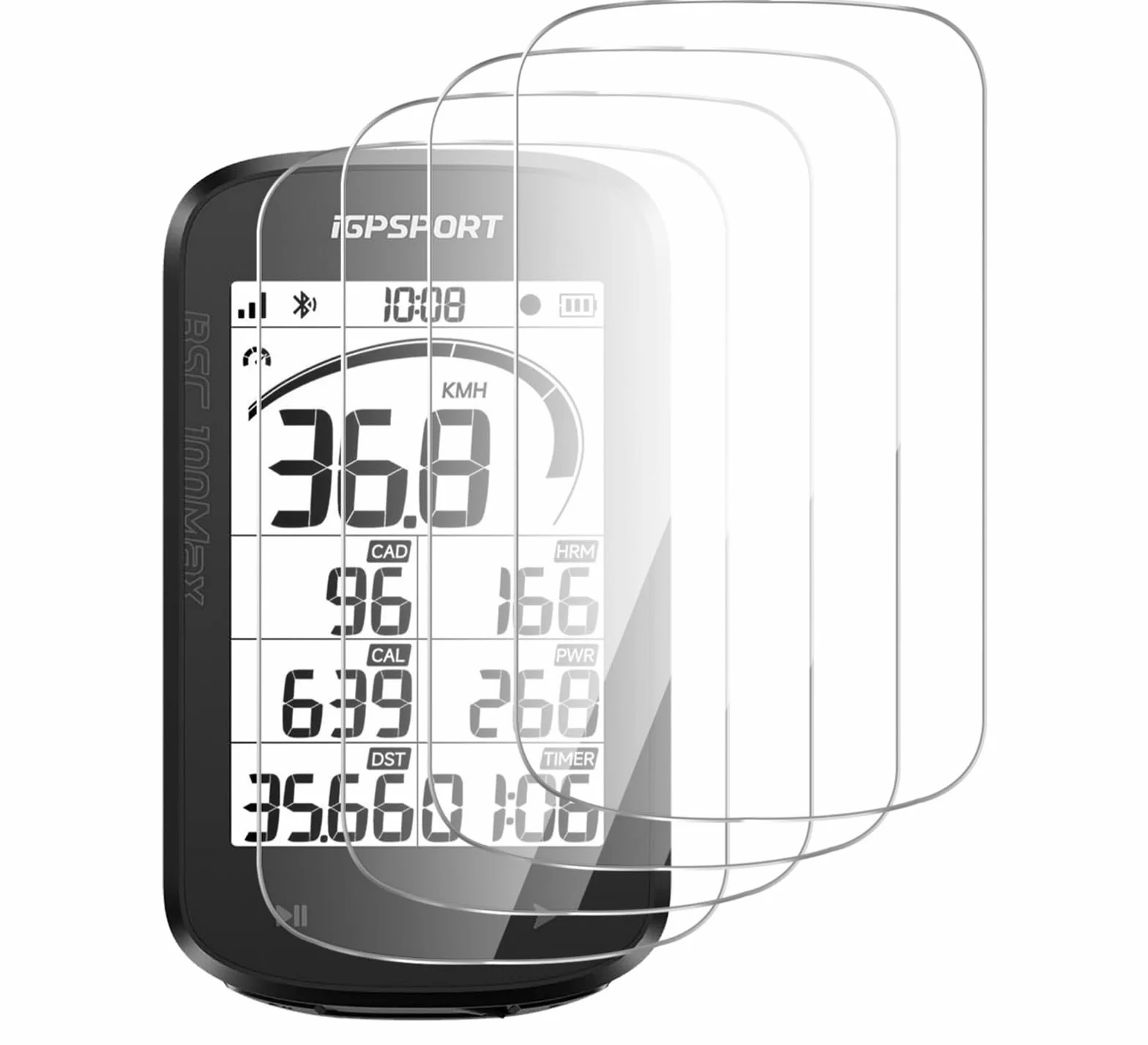 Pellicola Protettiva Vetro Temperato per iGPSPORT BSC100 Max, 4 Pezzi, Trasparente