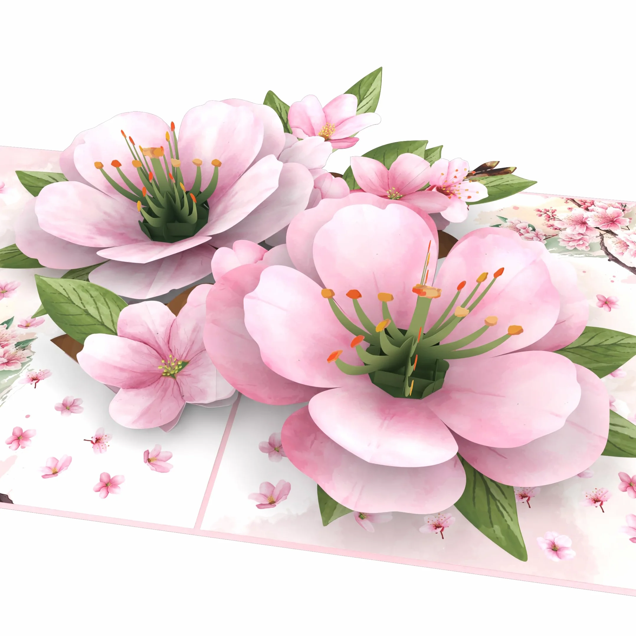 MOKIO® Biglietto Fiore Pop-Up Fiori di ciliegio giapponesi Biglietto regalo 3D Sakura