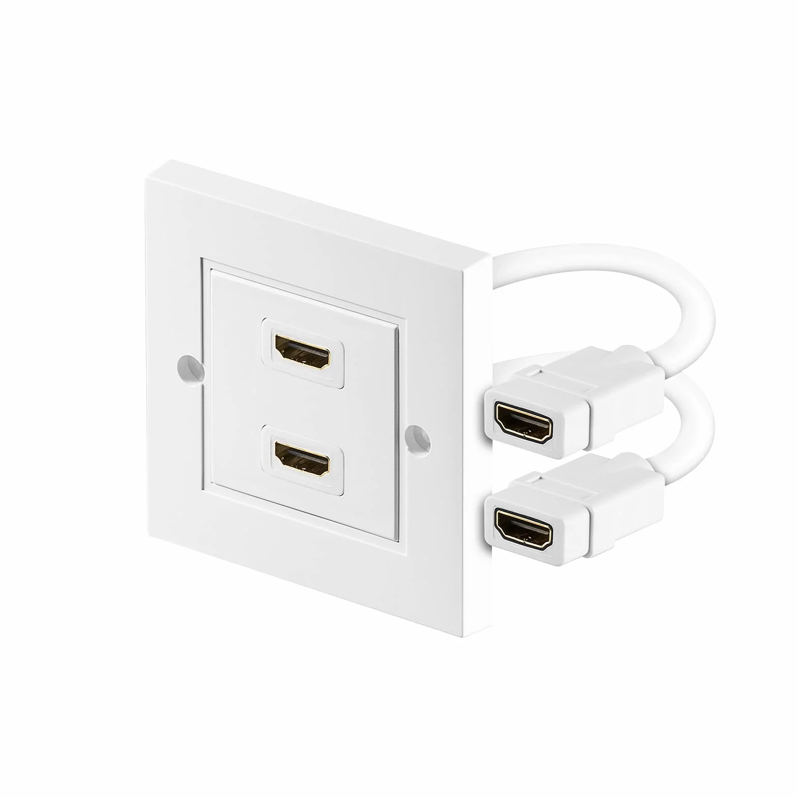 Goobay Presa HDMI da Parete, Dorato, Bianco