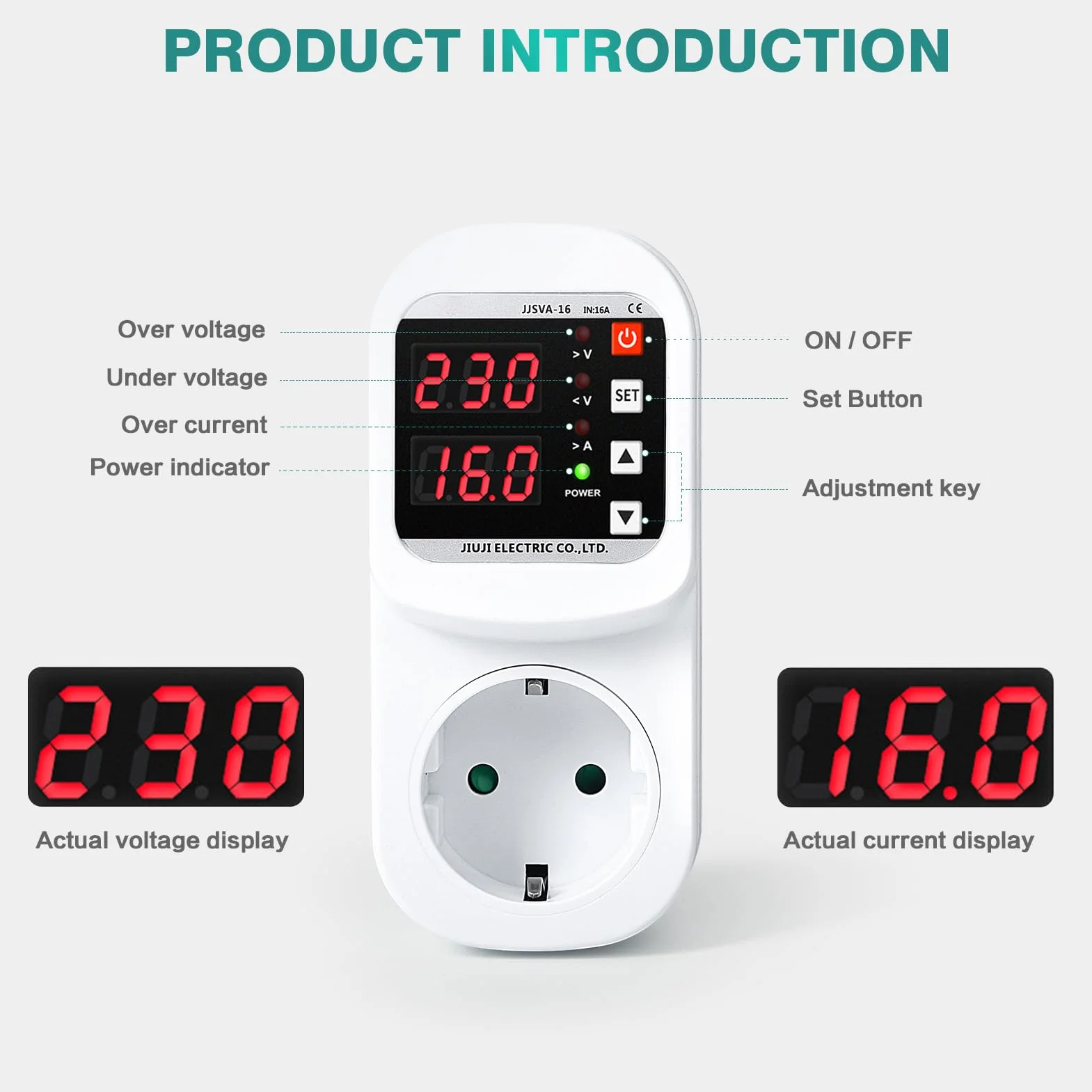 Presa Antifulmine Jadeshay Adattatore Protezione Sovratensioni AC220V 16A