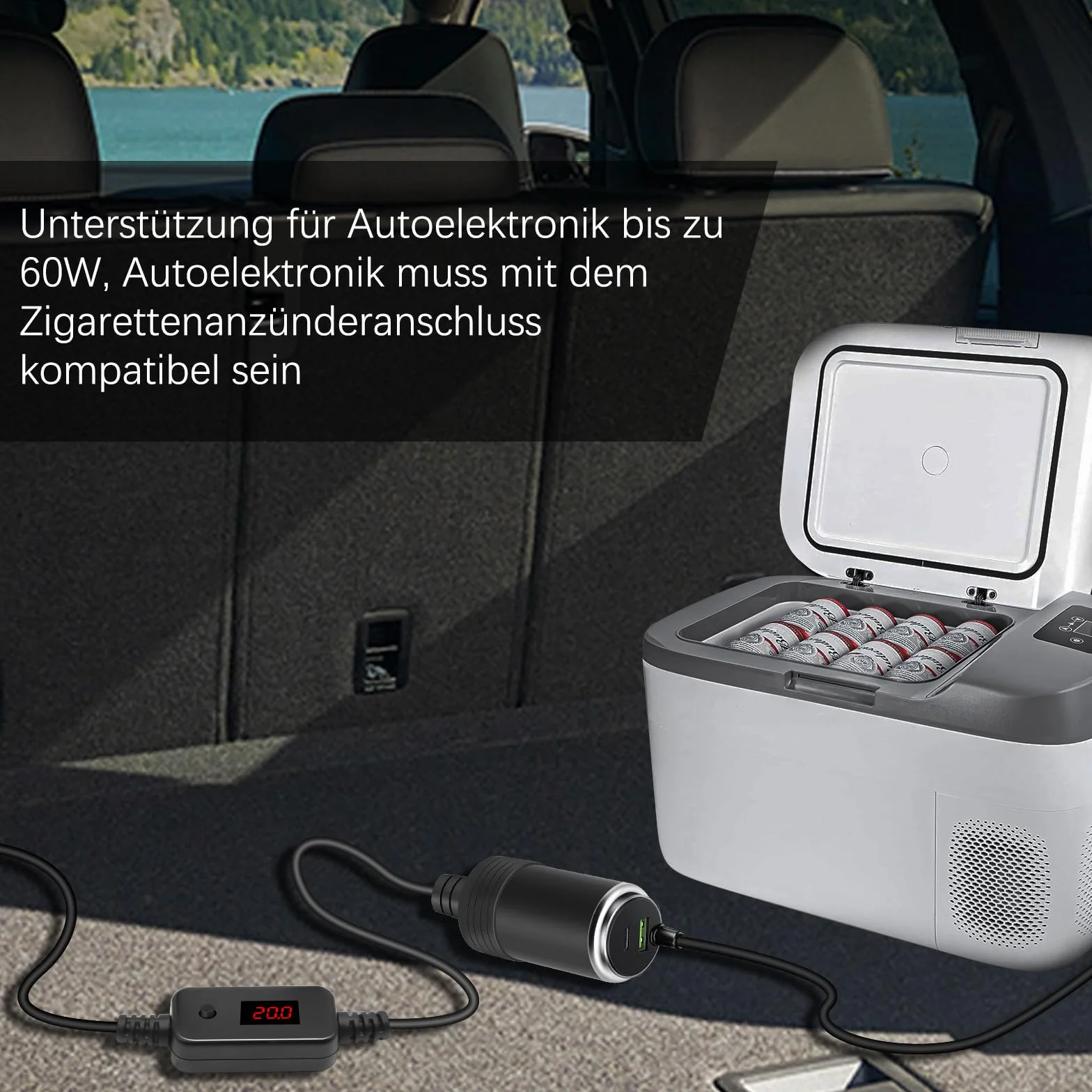 Adapter USB C 12V 60W do Auta, Dashcam, GPS