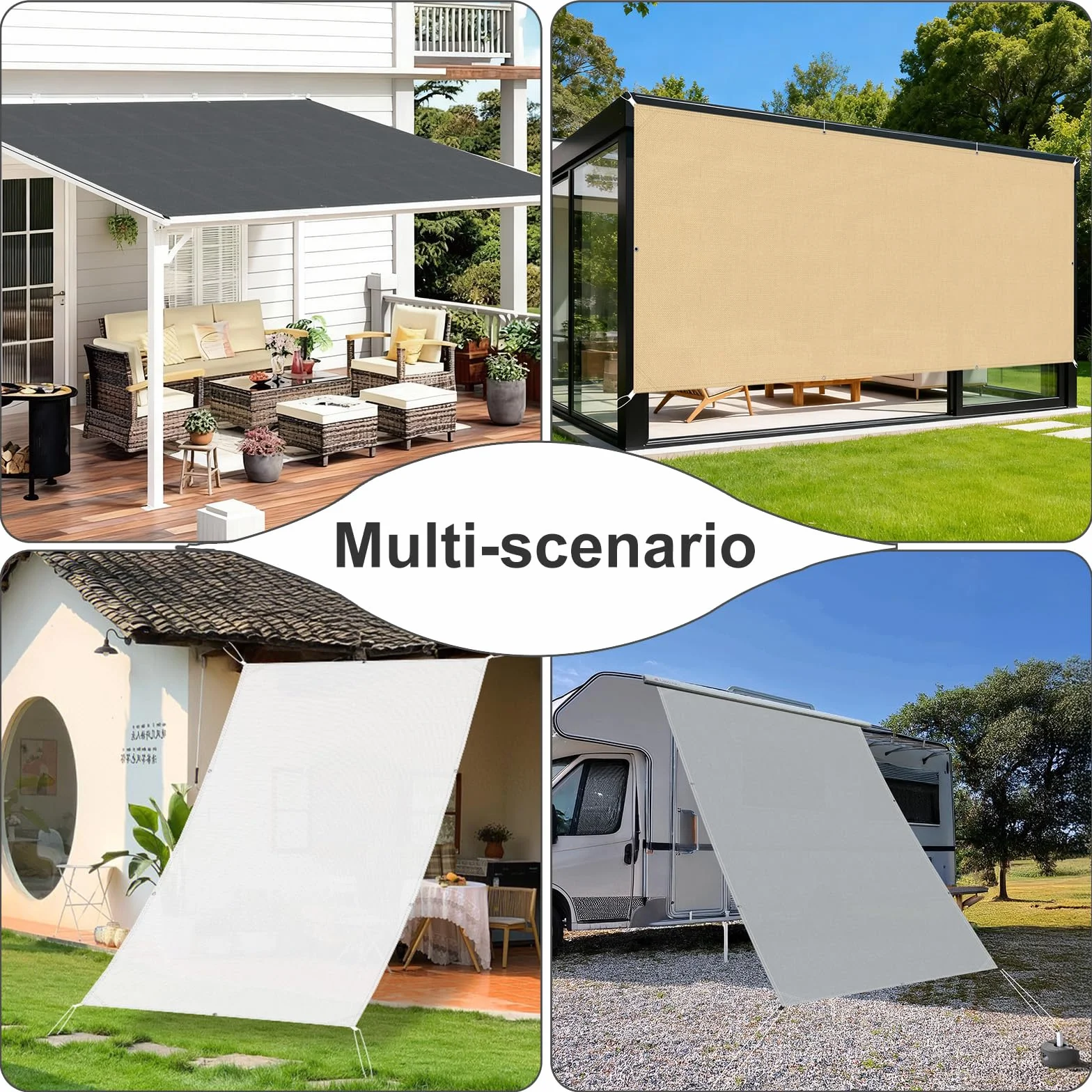 Tenda da Sole Impermeabile 1,5x2m Rettangolare Protezione UV 95% Vela Ombreggiante per Esterno Giardino Terrazza Pergola Antracite