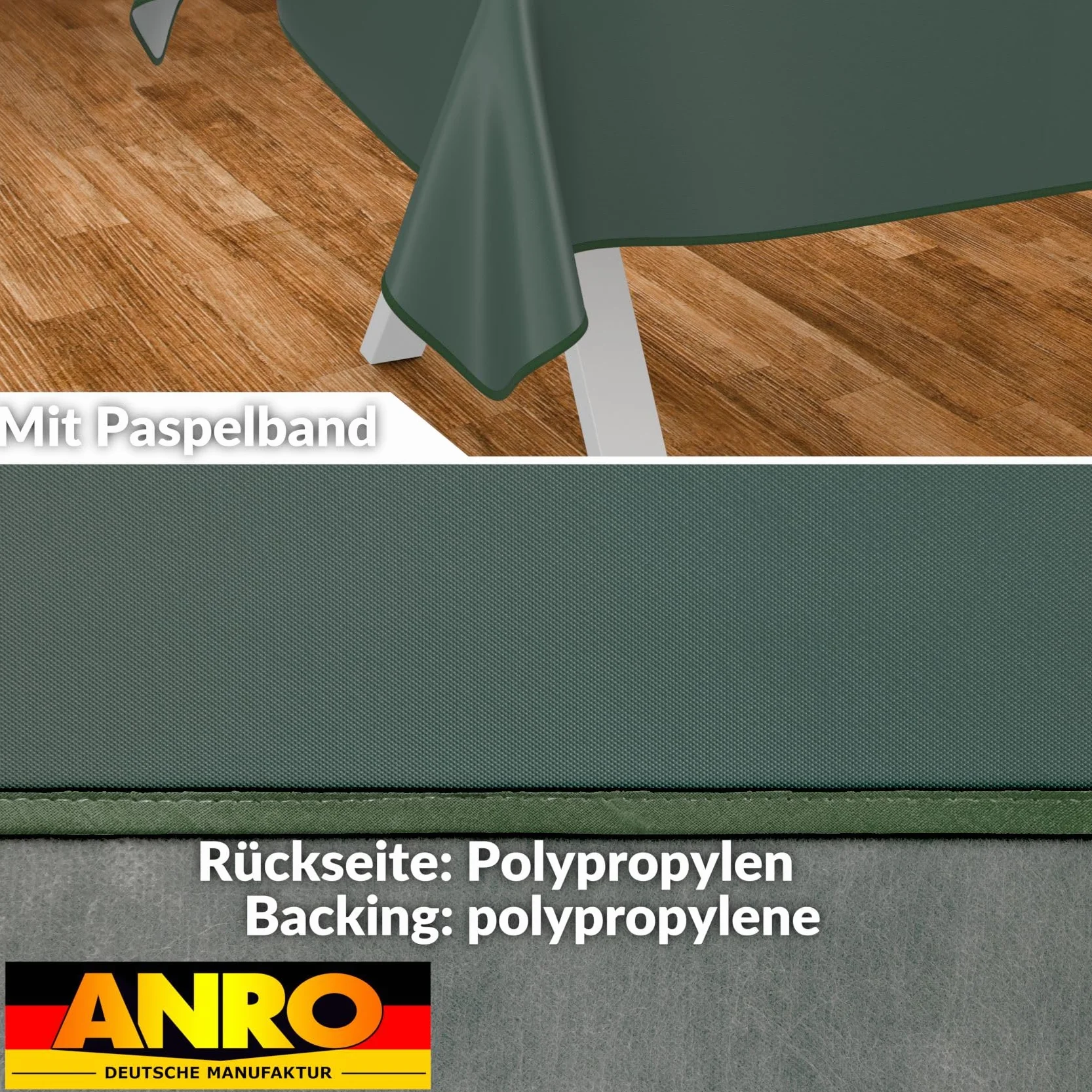 Tovaglia cerata lavabile 180 x 100 cm verde abete
