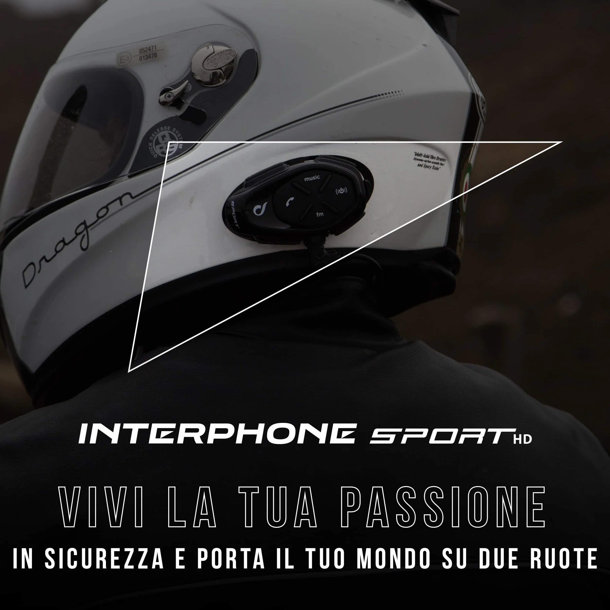INTERPHONE SPORT HD Doppio Interfono Casco Moto Auricolari HD Hifi 40mm 4 Motociclisti 1Km Autonomia 20 Ore Impermeabile GPS TFT Universale 2024
