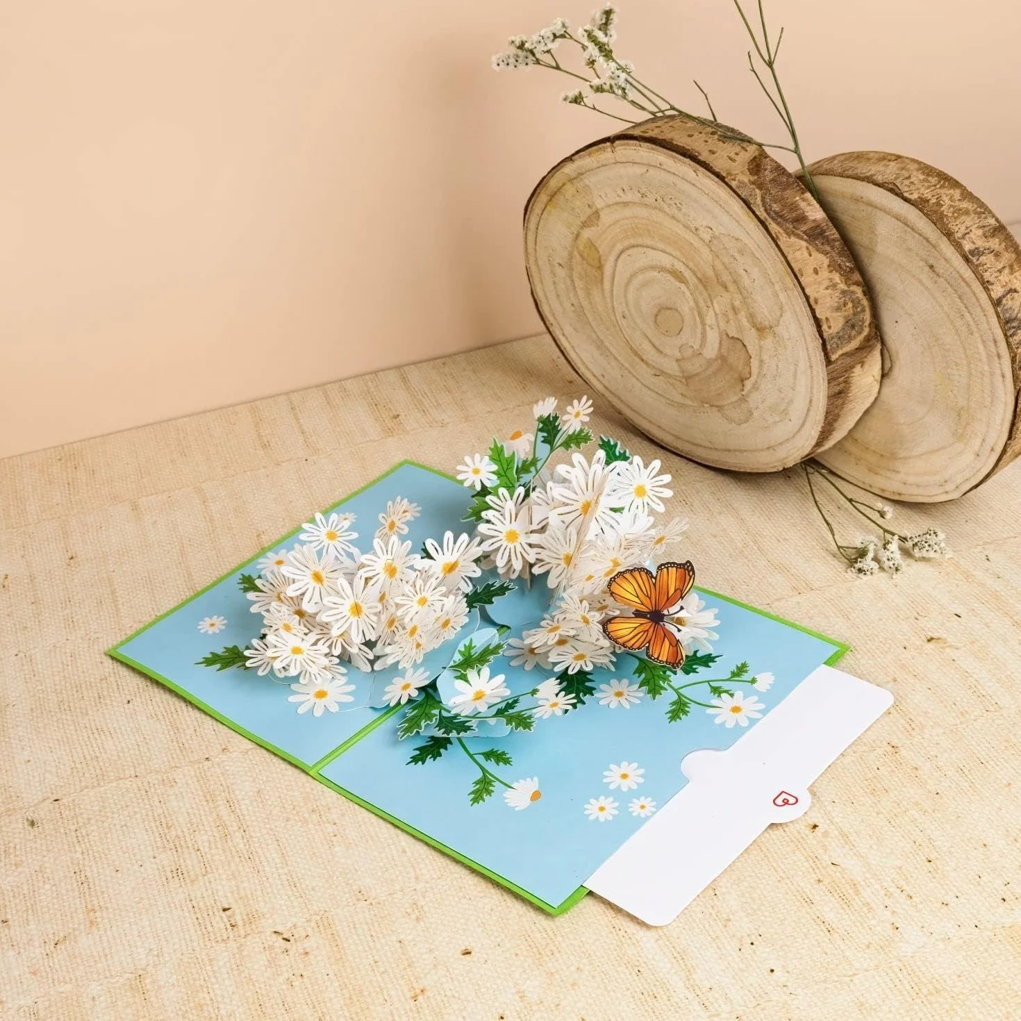 papercrush® Biglietto pop up 3D margherite - Biglietto auguri compleanno donna, battesimo, comunione