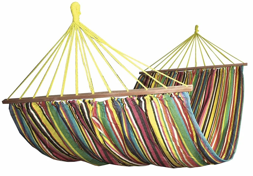 VERDELOOK | Amaca Doppia in Polycotton da Giardino, 220x160 cm, Colori Multipli, per 2 Persone, Senza Struttura