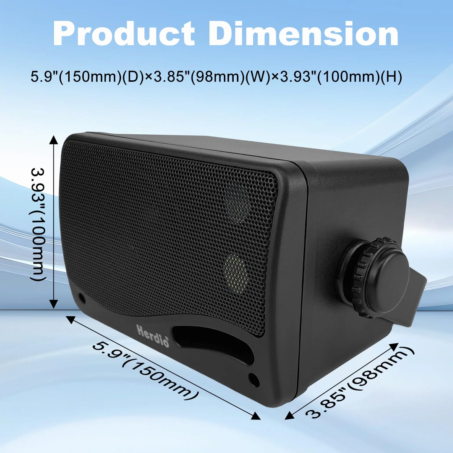 Herdio Altoparlanti Bluetooth 8 pollici Impermeabili Nero