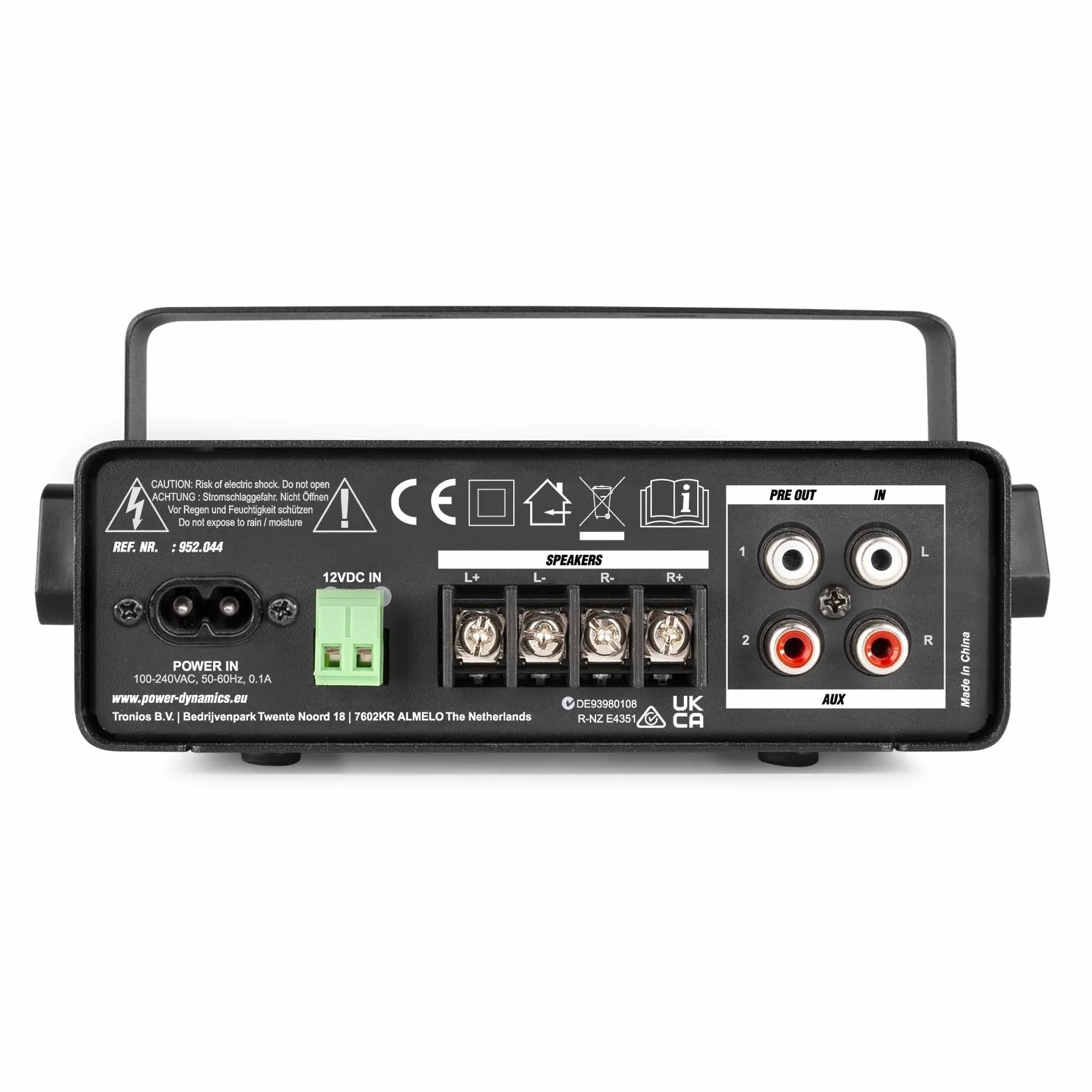 Kit Audio Megafono Filodiffusione all'Aperto 12V 220V 2 Altoparlanti Amplificatore Bluetooth per Esterno