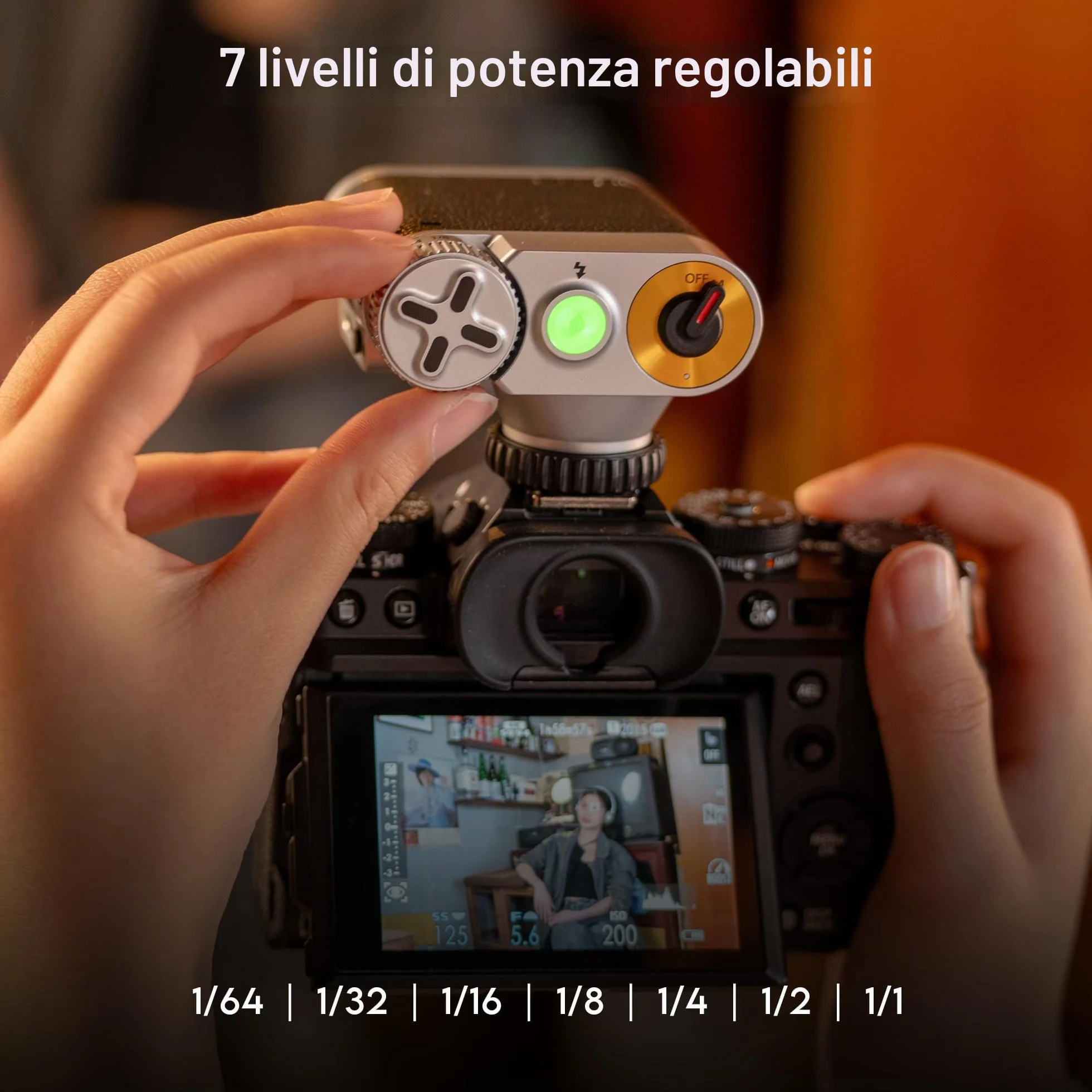 VILTROX Retro Speedlite GN12 Flash per Fotocamera 7 Livelli di Potenza 800mAh S1/S2 Sony Fujifilm Canon Olympus