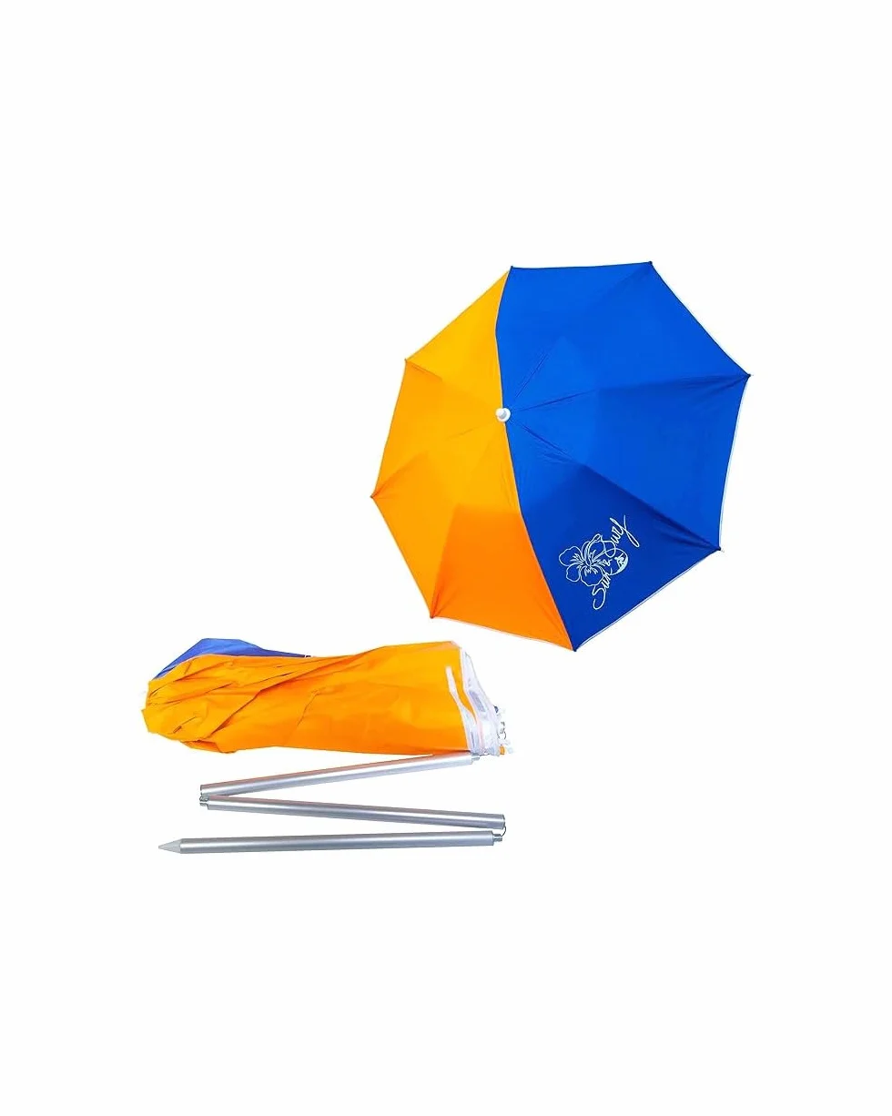 SUN & SURF Ombrellone compatto 180 cm pieghevole UPF 50+ UV manico arrotolabile 60 cm sacchetto incluso. Super resistente, multicolore.