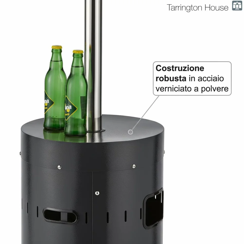 Tarrington House Fungo Riscaldante per Esterno 76x76x218 cm Acciaio Bruciatore Ecologico
