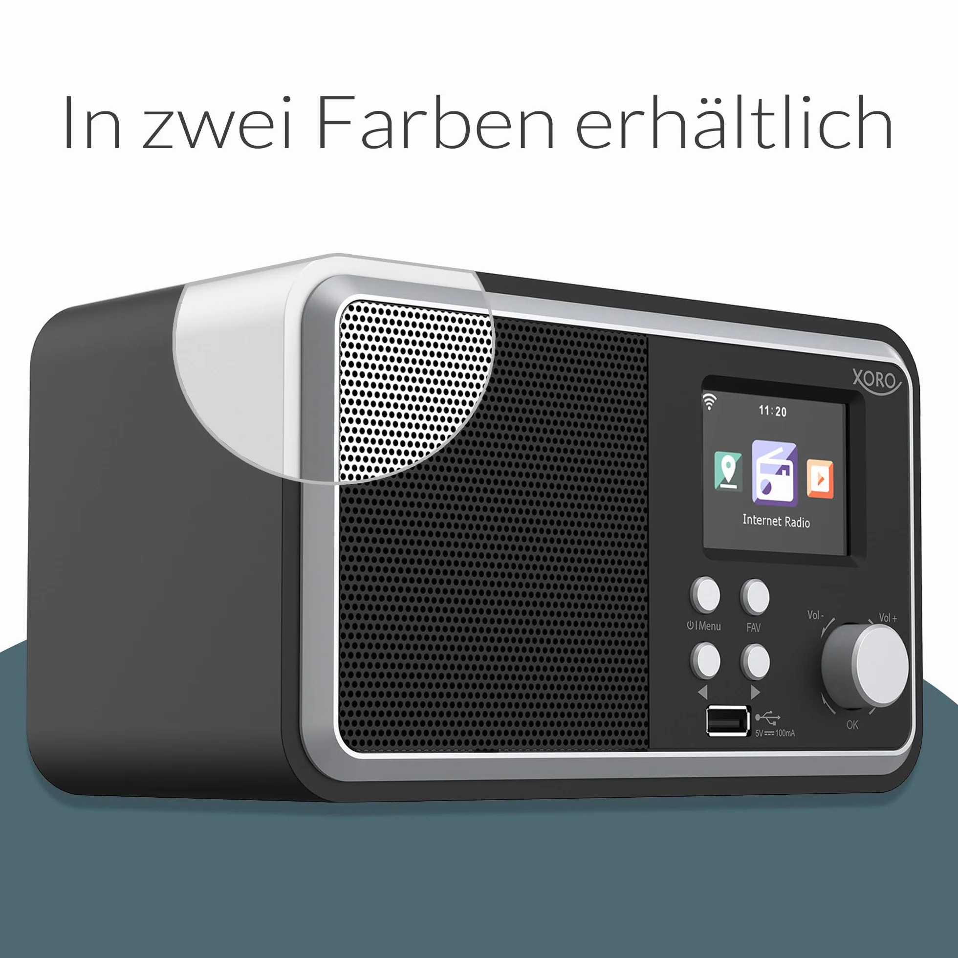 XORO DAB 300 IR Radio Internet Wi-Fi Digitale con Display 2,4", Bluetooth 5.2, FM/DAB+, Sveglia, Nero