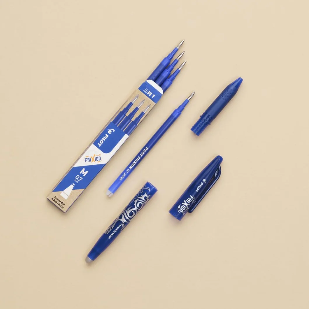 PILOT FriXion Ball 07 Penna a Inchiostro Termico Cancellabile Ricaricabile Blu Punta Media Set con Ricariche