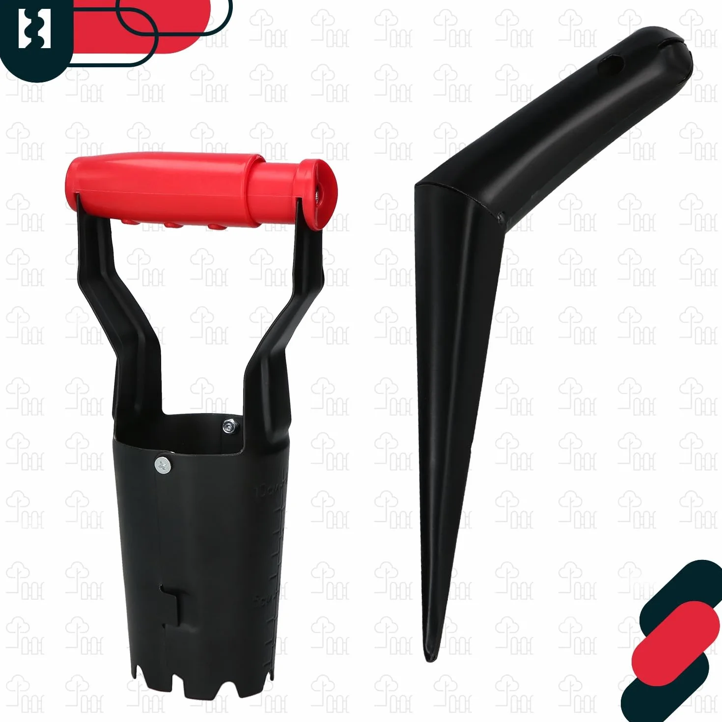 KOTARBAU® Piantabulbi - 23 cm - Piantabulbi - Puntale - Acciaio verniciato a polvere - Ausilio per la piantagione - Per piantare bulbi - Nero - Accessori da giardino - Trapano per buche
