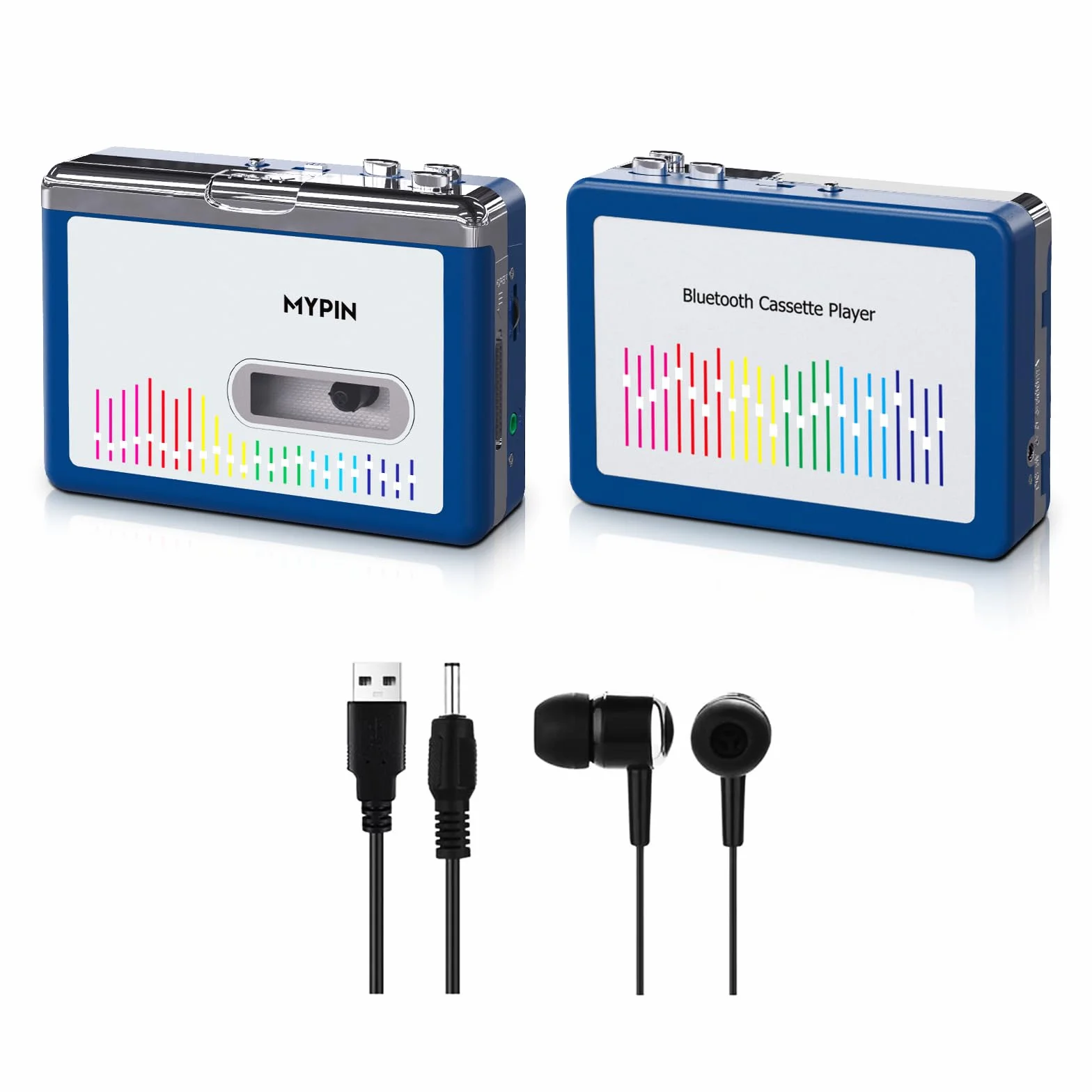 MYPIN Registratore a Cassetta, Lettore Cassette e Convertitore MP3 con Batterie AA e Alimentatore USB