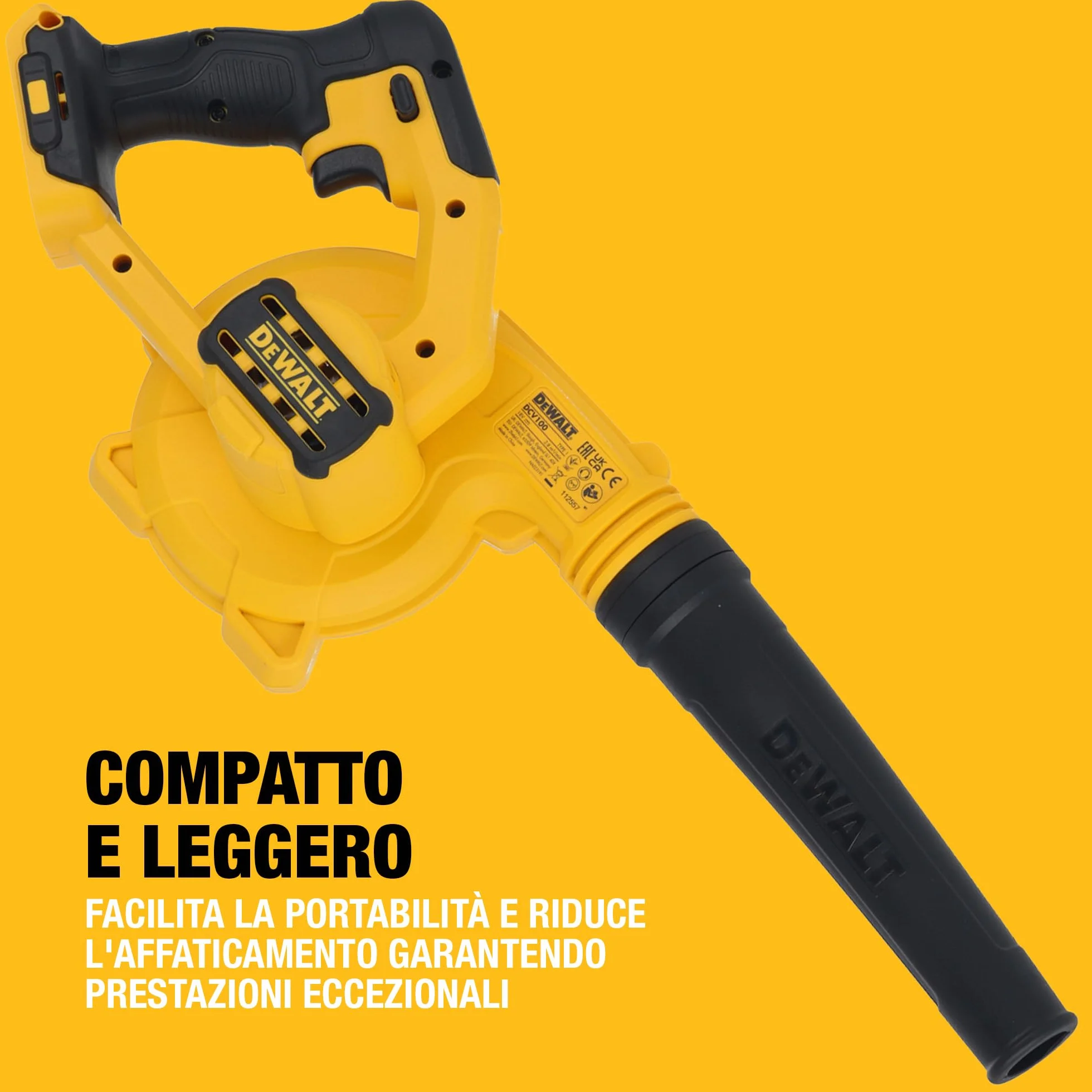 DEWALT Soffiatore Compatto 18V XR, Solo Utensile, DCV100-XJ