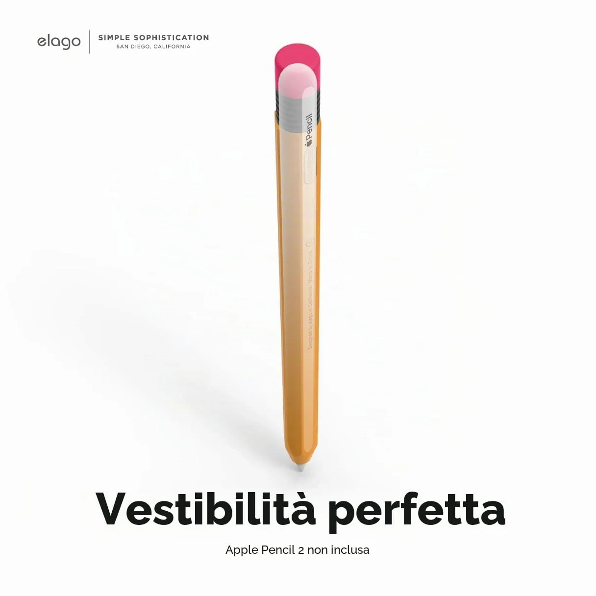 elago Custodia Classica in Silicone Compatibile con Apple Pencil Pro e 2ª generazione - Ricarica Magnetica e Doppia Pressione