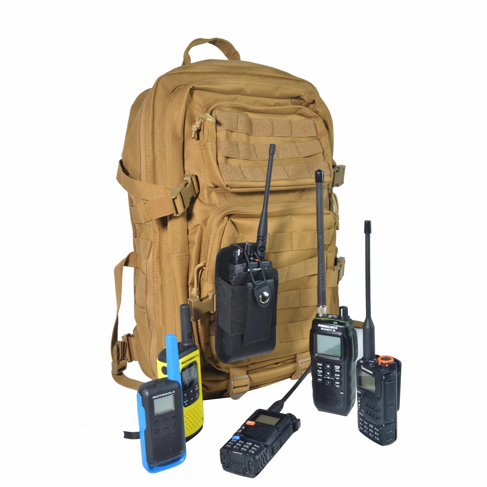 Custodia Walkie Talkie in Pelle per Cinturone, Gilet MOLLE Regolabile Polizia Compatibile con Motorola DP1400, DP4400, Baofeng, Hytera, Kenwood