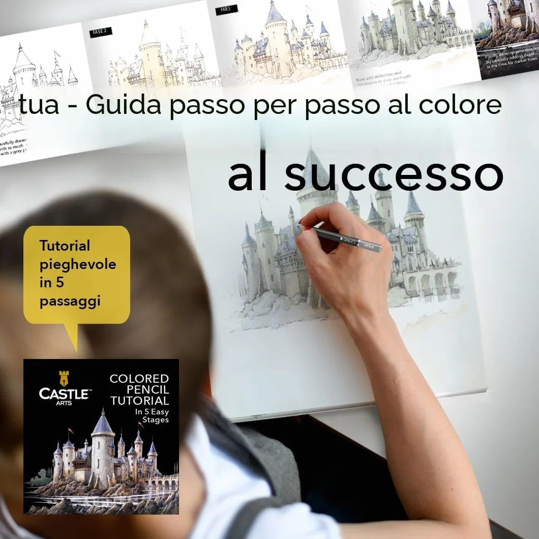 Castle Art Supplies 120 Matite Colorate per Artisti, Cofanetto Metallo