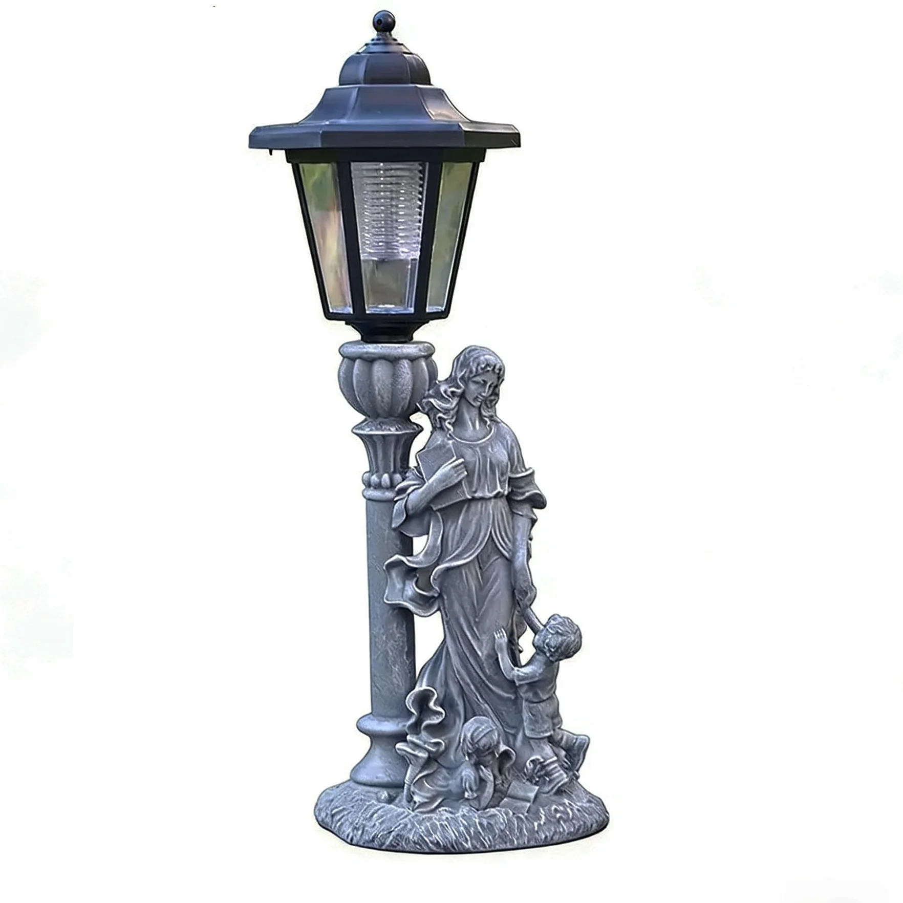 Statuette da giardino a energia solare con lanterna solare, statue da giardino, decorazione da giardino, balcone, cortile, prato (M)