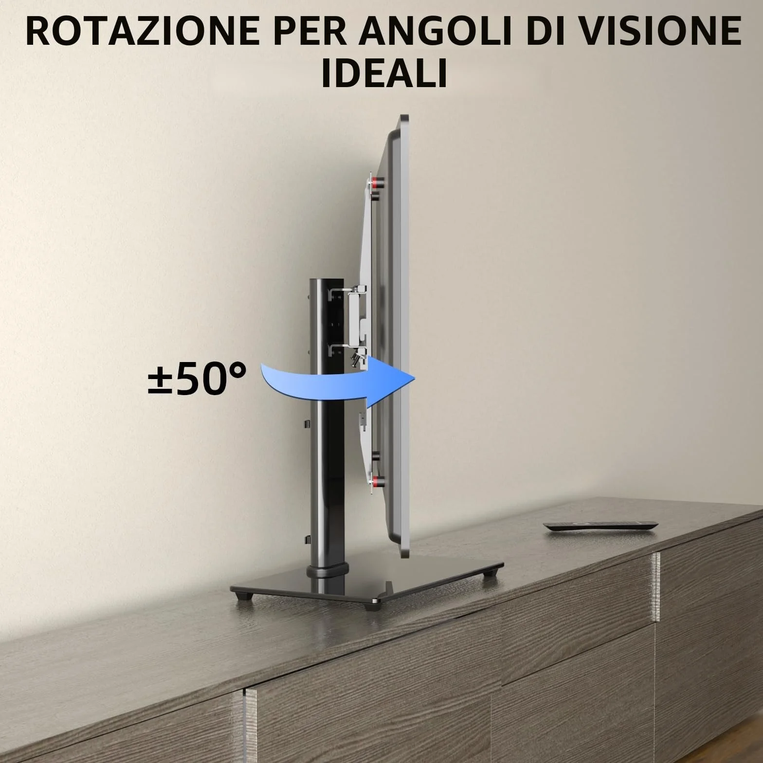 Suptek Supporto TV universale girevole da tavolo per schermi 26-55" 45kg VESA 400x400 mm TS202