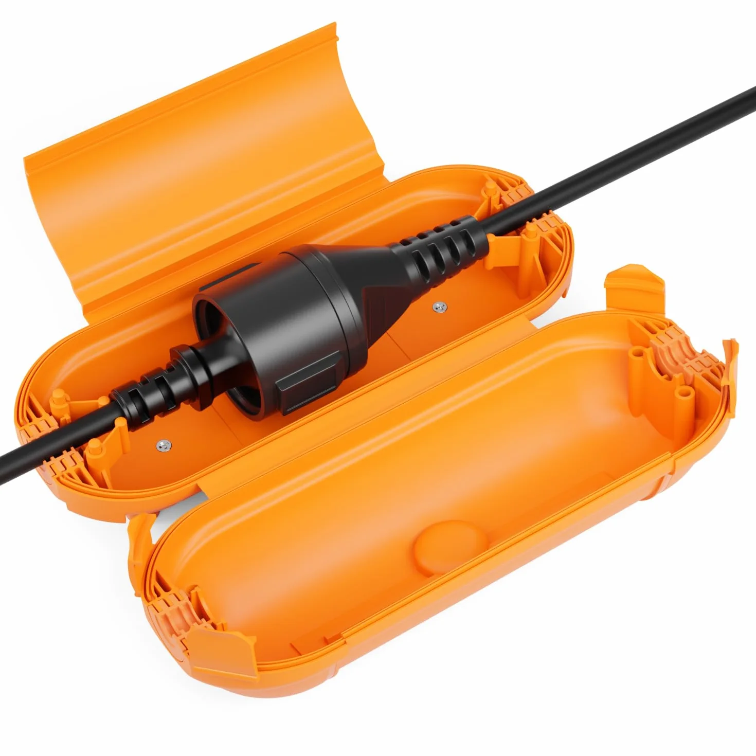 deleyCON Scatola Protezione Cavi Outdoor IP44 Impermeabile Resistente Spruzzi - Arancione