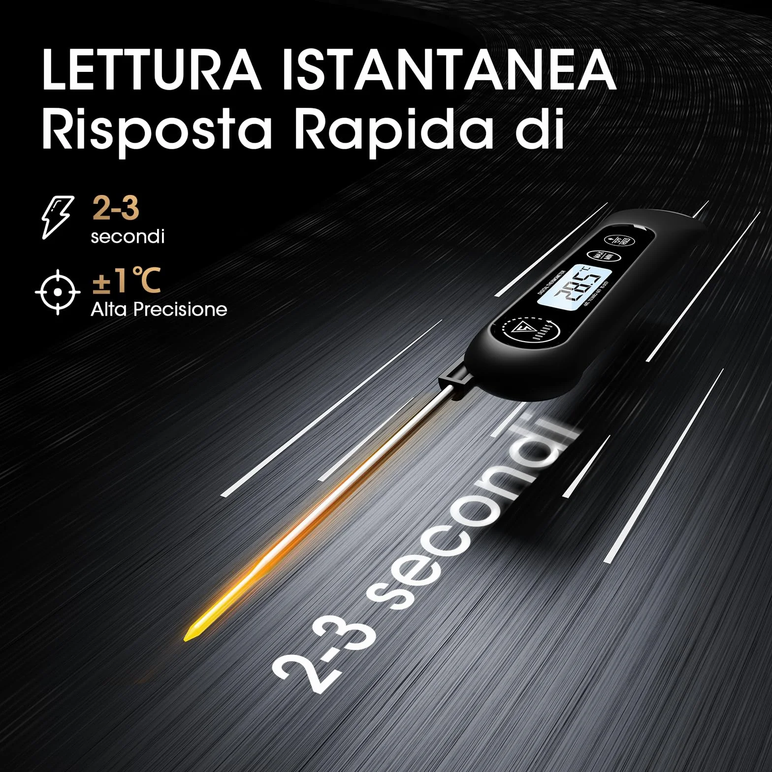 DOQAUS Termometro da Cucina Digitale, Lettura Istantanea con Sonda Pieghevole, per Carne Barbecue Alimenti