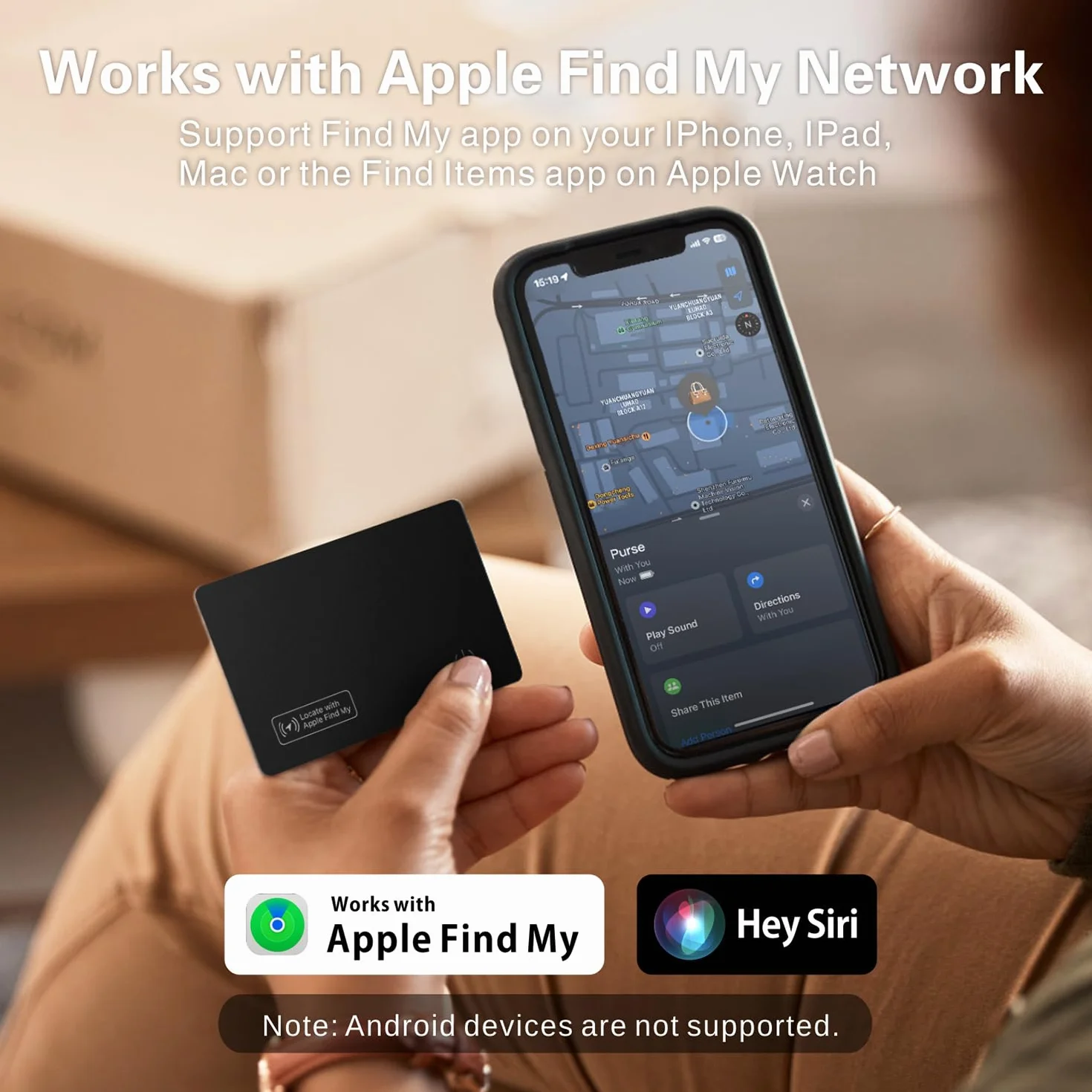 Reyke Scheda di tracciamento del Portafoglio Sottile compatibile con Apple Find My per etichette bagagli telefoni cellulari passaporti