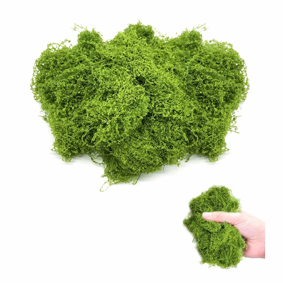 100g Muschio Stabilizzato per Presepe Naturale Muschio Finto per Decorazioni Lichene Stabilizzato Pannelli Licheni Stabilizzati Moss Muschio Artificiale Decorativo Islandese-Colore chiaro