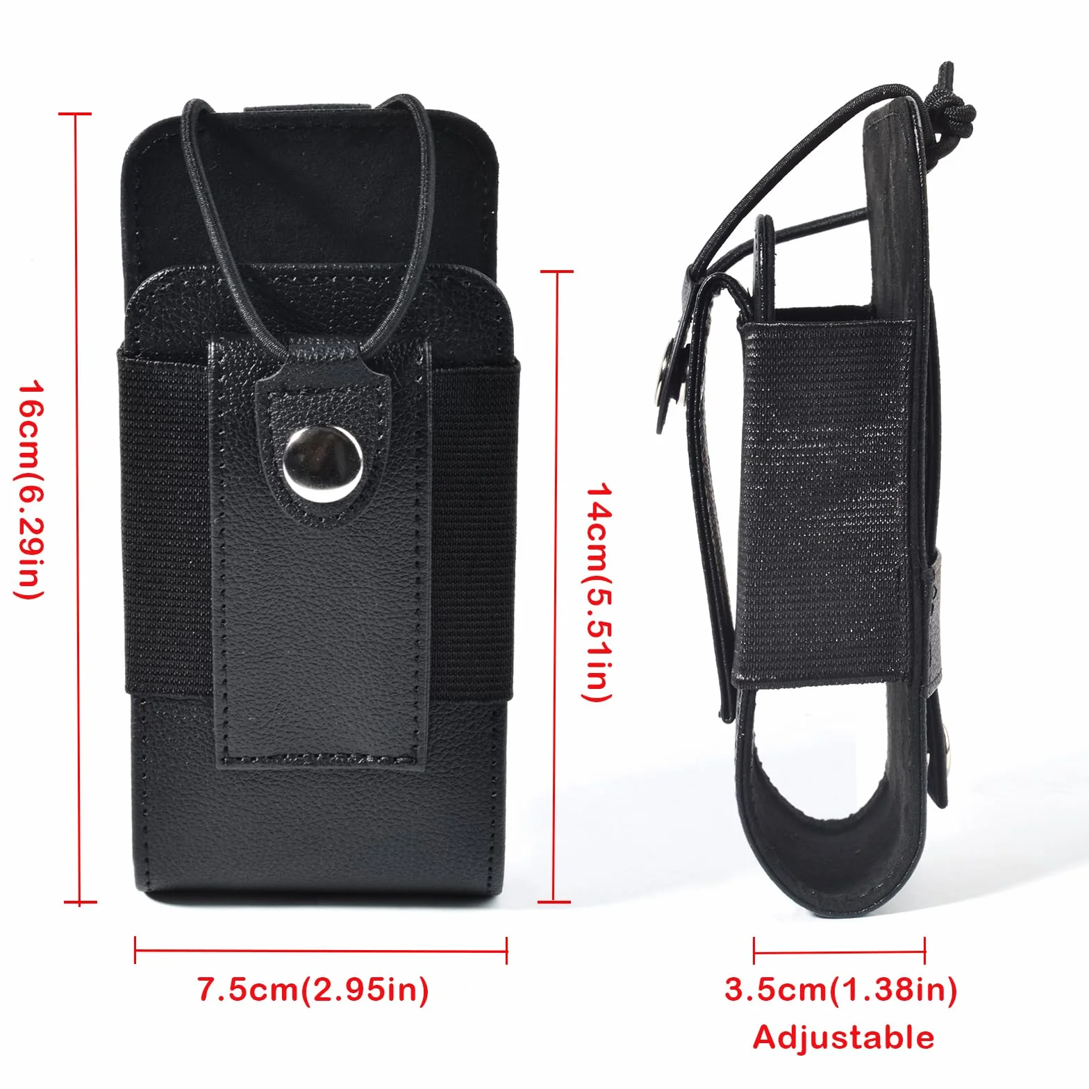 Custodia Walkie Talkie in Pelle per Cinturone, Gilet MOLLE Regolabile Polizia Compatibile con Motorola DP1400, DP4400, Baofeng, Hytera, Kenwood