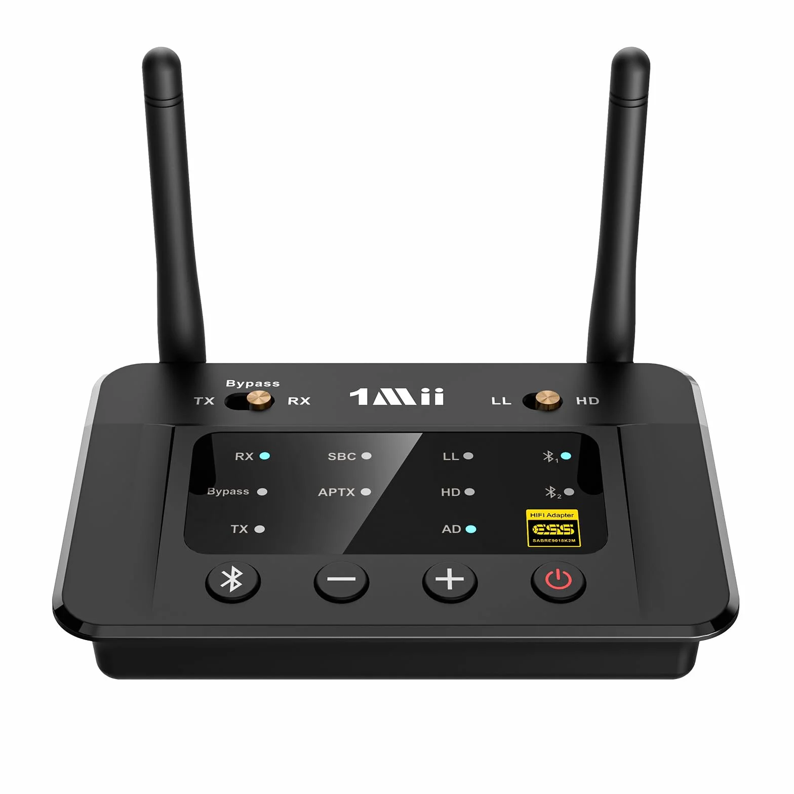 1Mii Trasmettitore Ricevitore Bluetooth 5.3 per TV, Adattatore Audio HiFi ESS DAC aptX HD Bassa Latenza RCA AUX Ottico