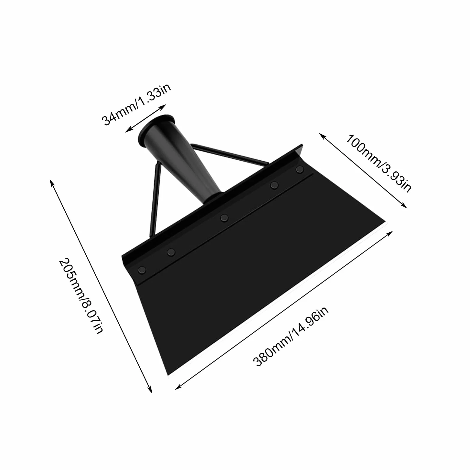 Pala da giardino multifunzionale, pala in acciaio inox per la pulizia di erbacce e muschio, pala per la pulizia del giardino, diserbo, piante, dispositivo agricolo diserbante (38 cm, nero)