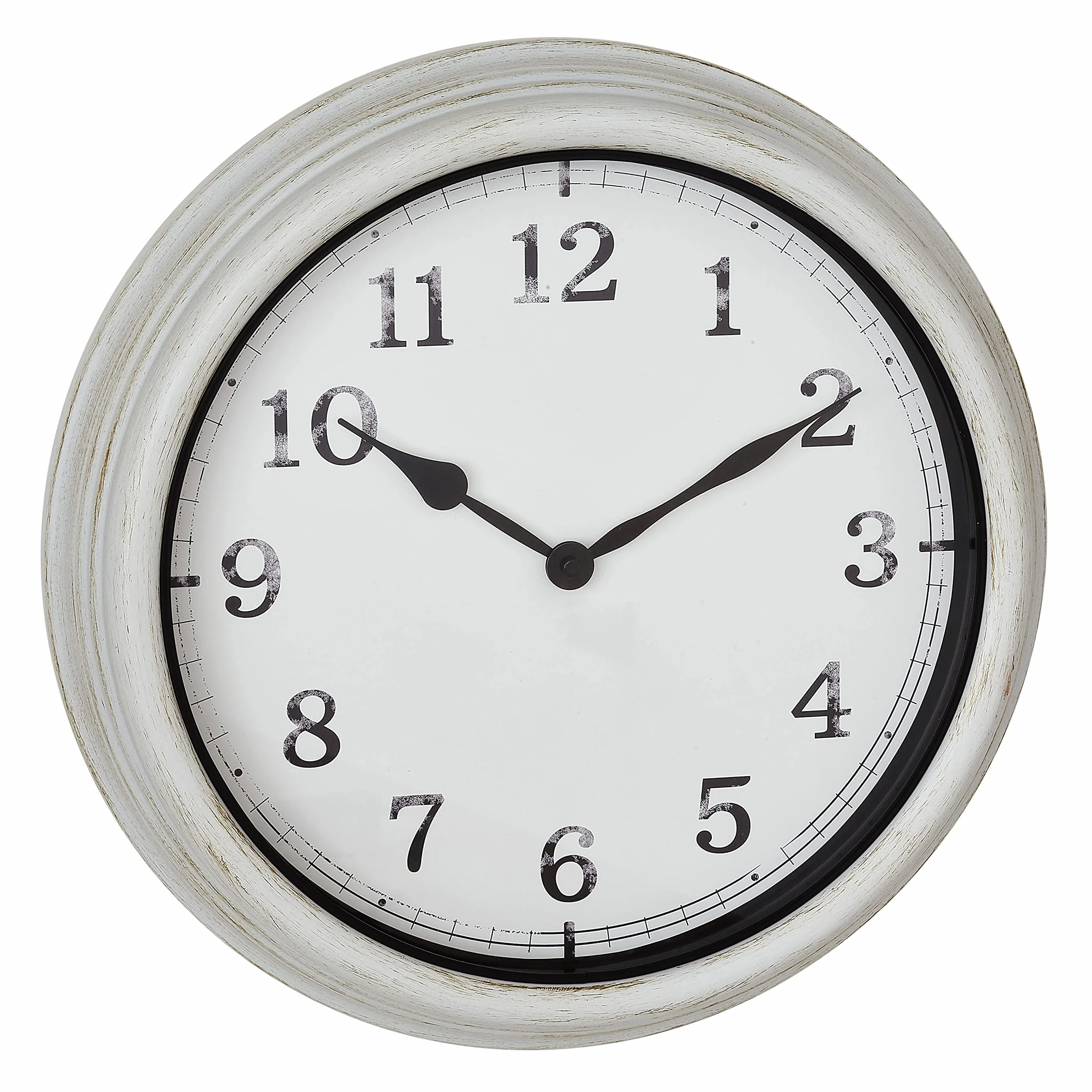TFA Dostmann Orologio analogico XL da parete per esterni, 60.3067.02, orologio di grandi dimensioni, design retrò, resistente agli spruzzi d'acqua, in metallo e vetro, per terrazza/balcone, Bianco
