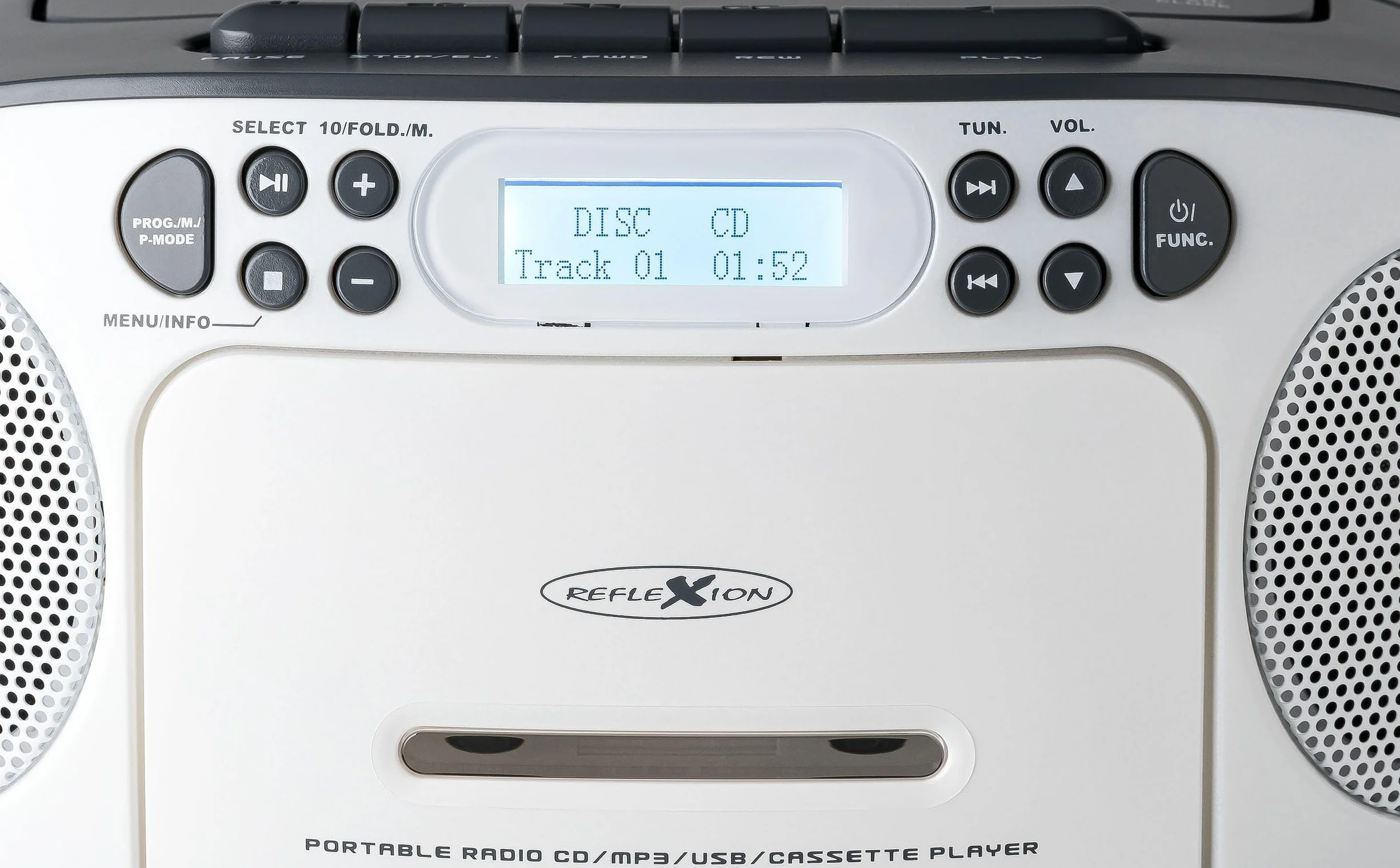 Radio CD DAB+/FM REFLEXION RCR2260DAB/GR z AUX, USB, Cassetta, Grigio