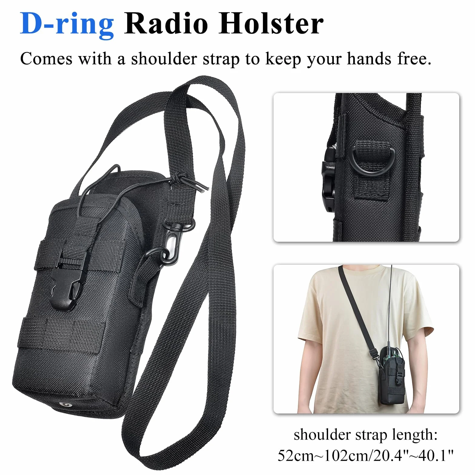 Custodia Tattica per Radio con Sistema MOLLE, Supporto Walkie Talkie in Nylon, Cintura Regolabile Compatibile Motorola Kenwood Baofeng Midland