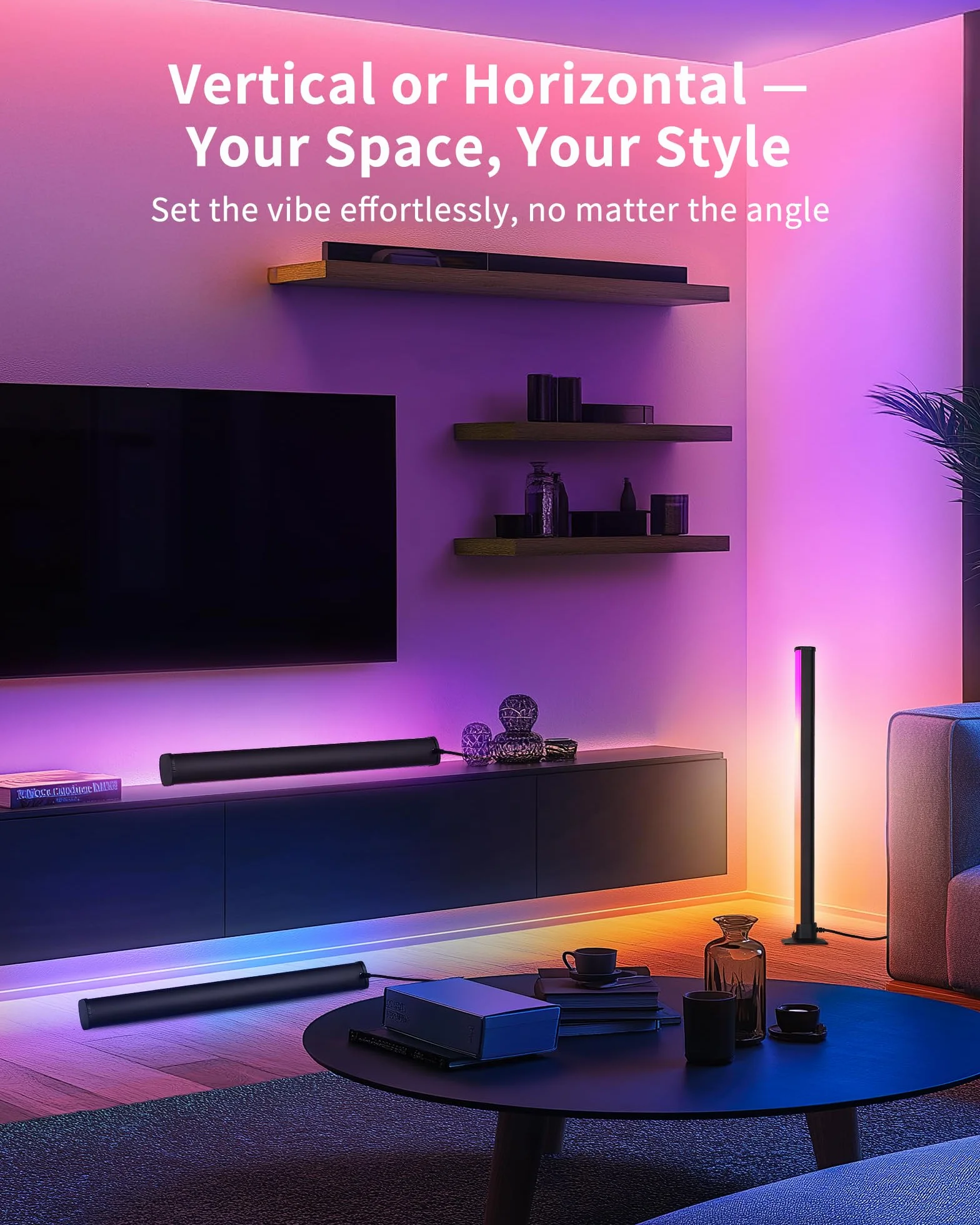 VYBE Desk Smart Barre Luce LED RGB 25cm per TV Gaming, Sincronizzazione Schermo, App Control