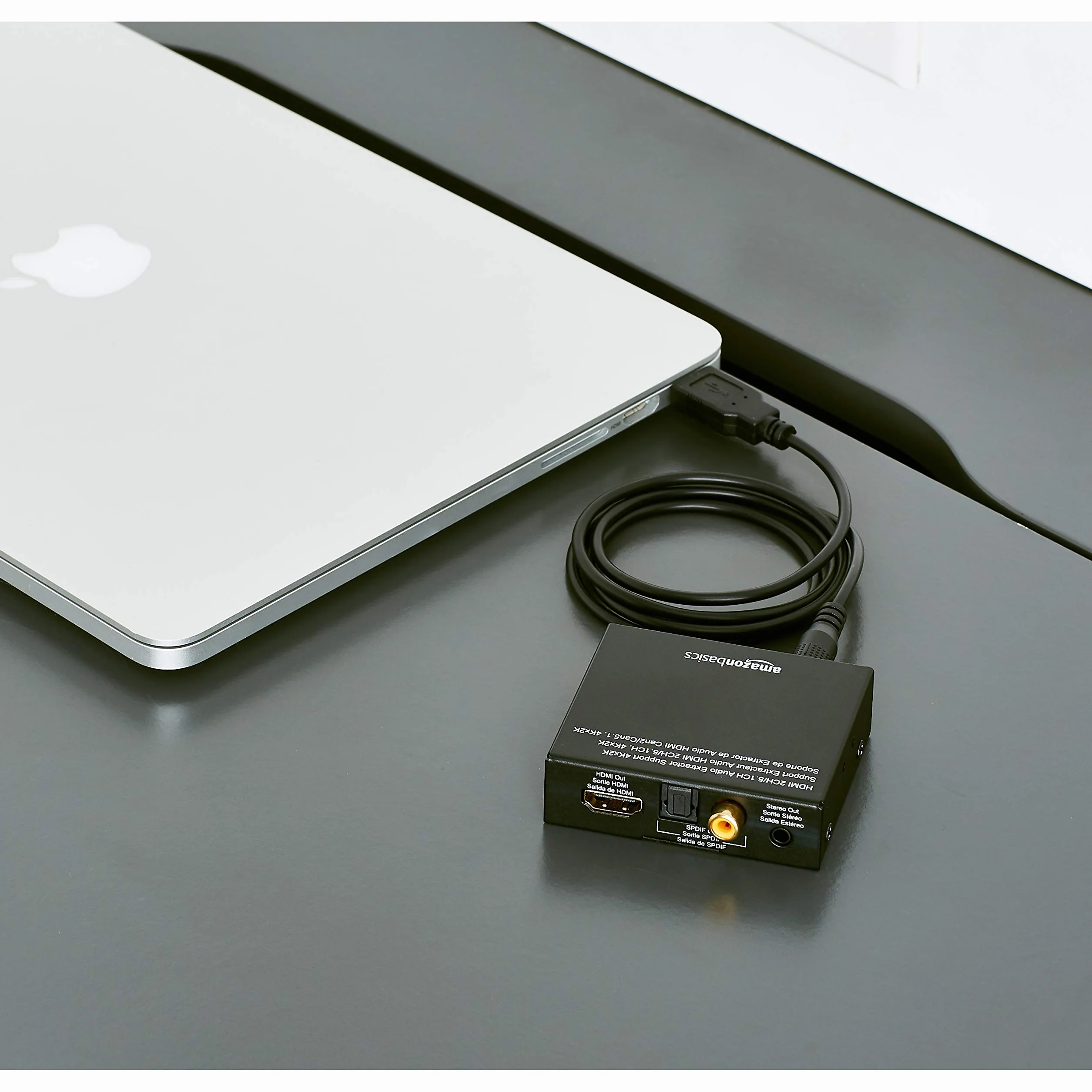 Amazon Basics Estrattore convertitore audio HDMI 4K@30Hz RCA stereo SPDIF Nero