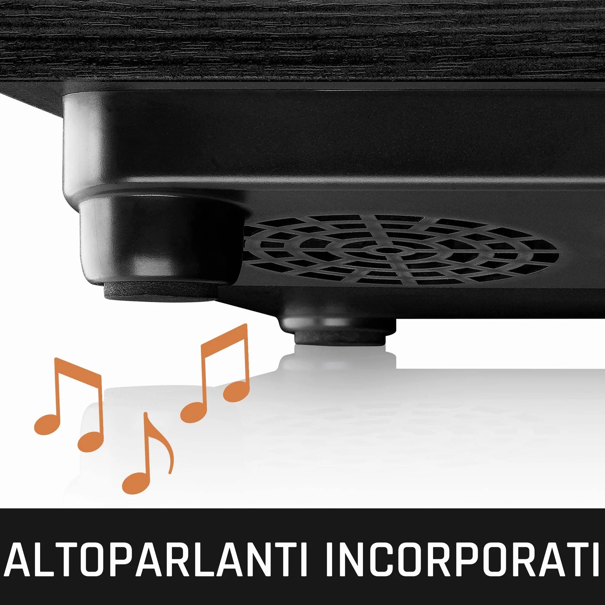 Lenco LS-10 Giradischi con Altoparlanti Integrati Trasmissione a Cinghia Velocità Variabile Nero 2x3Watt