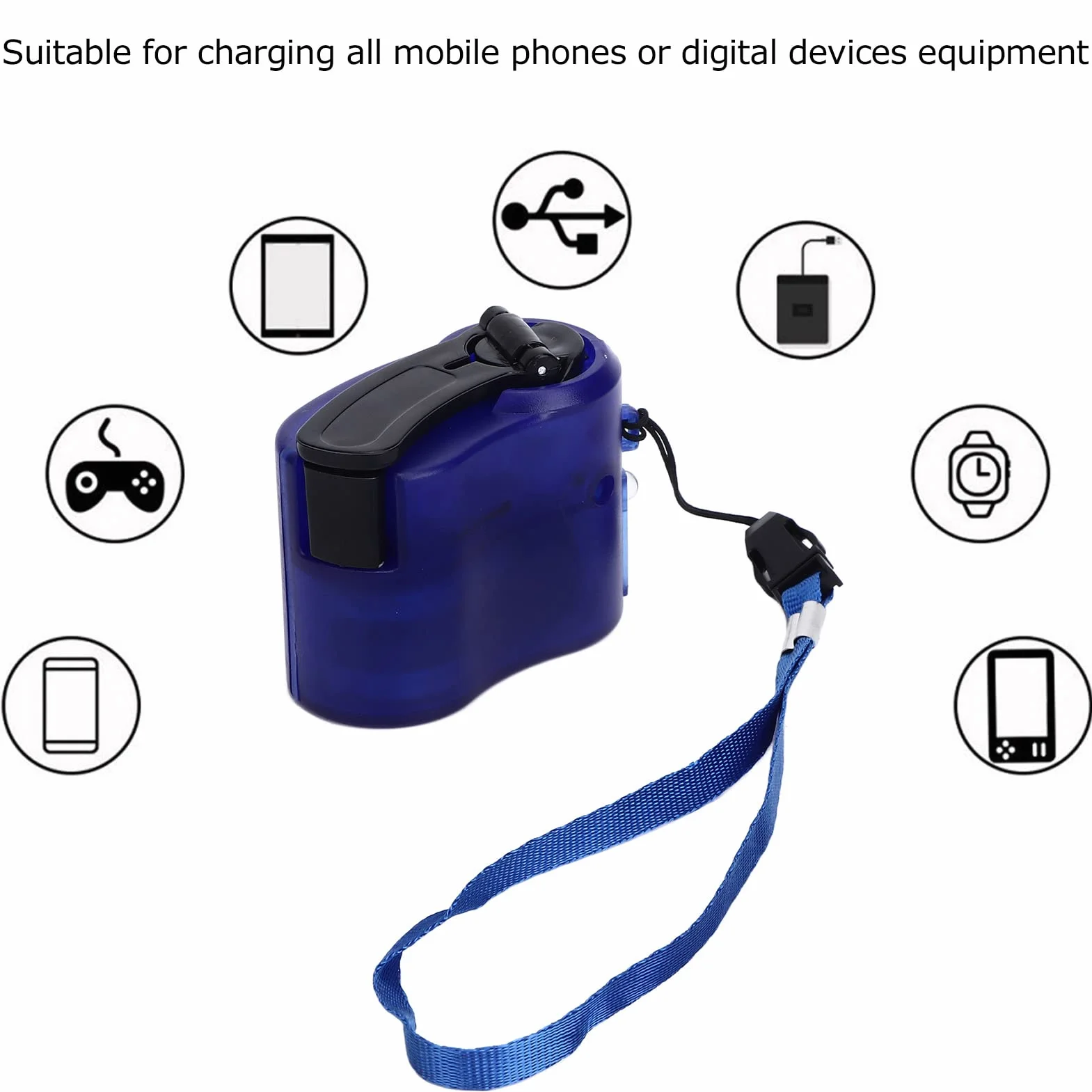 Telefono USB a Manovella Alimentazione Manuale per Escursionismo Campeggio