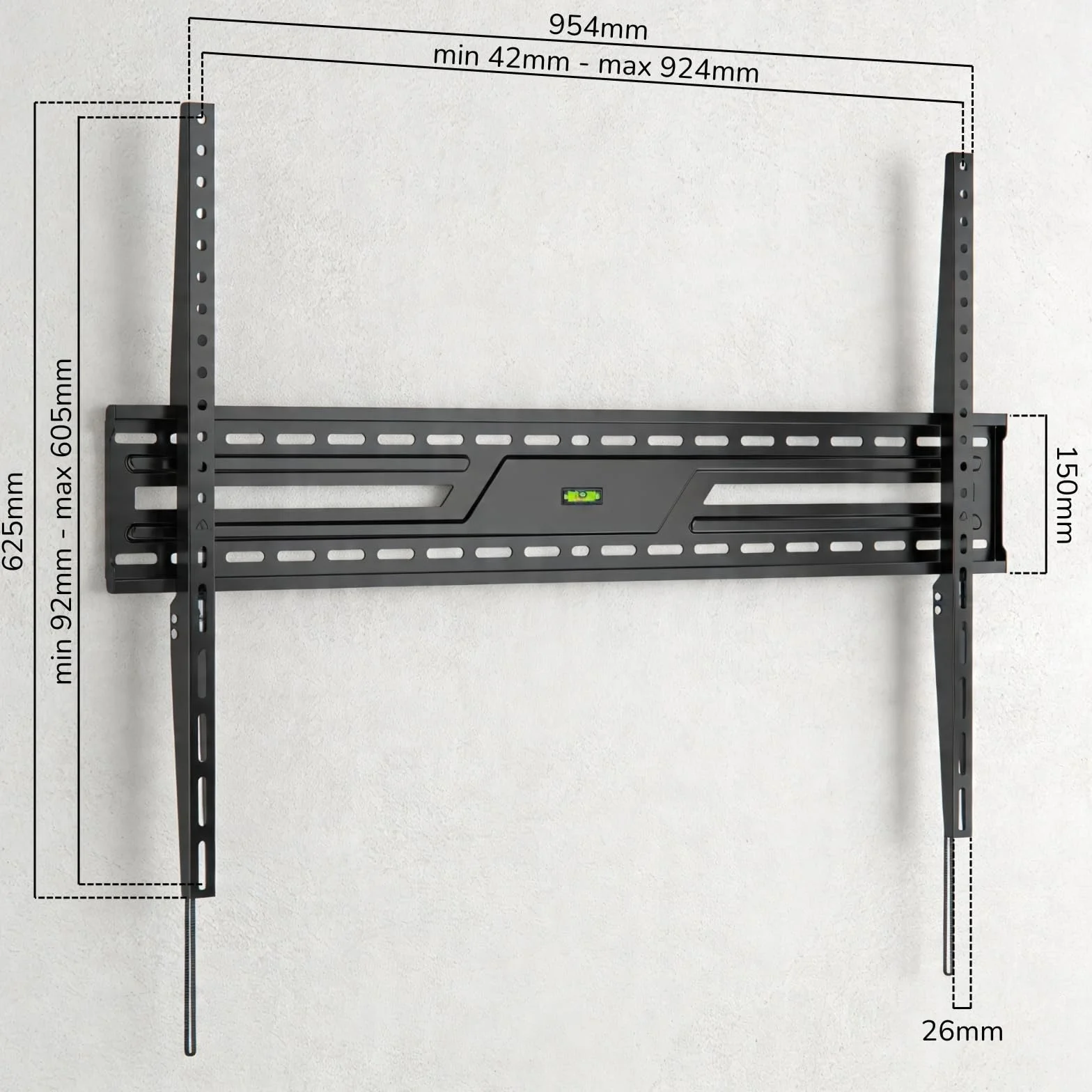 Supporto TV da Parete Fisso 60-100" Extra Slim VESA 900x600 Nero Superior Electronics SUPSTV007