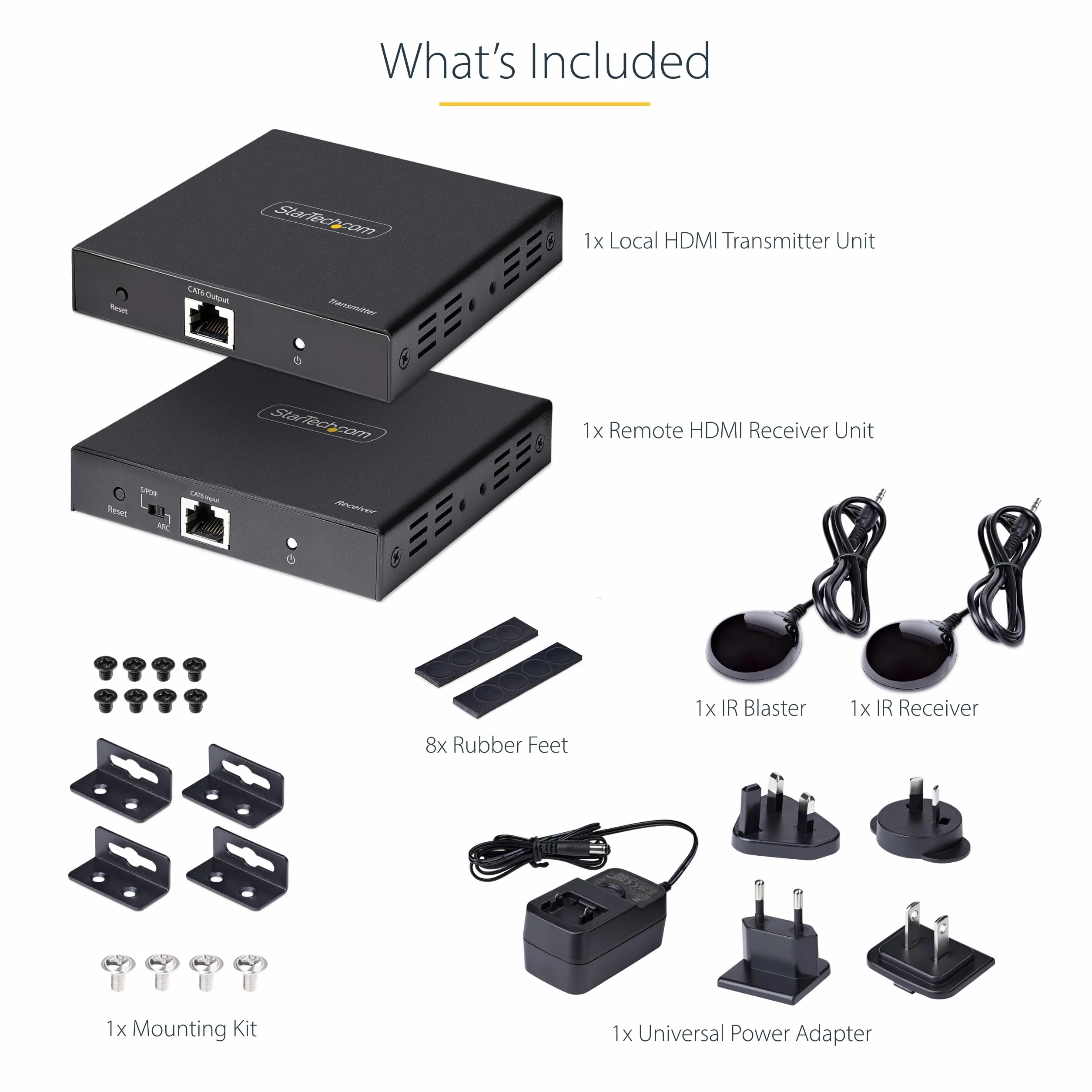 StarTech.com Estensore HDMI 4K 60Hz HDR CAT5/CAT6 fino a 70m con Uscita HDMI e S/PDIF - Kit Trasmettitore e Ricevitore