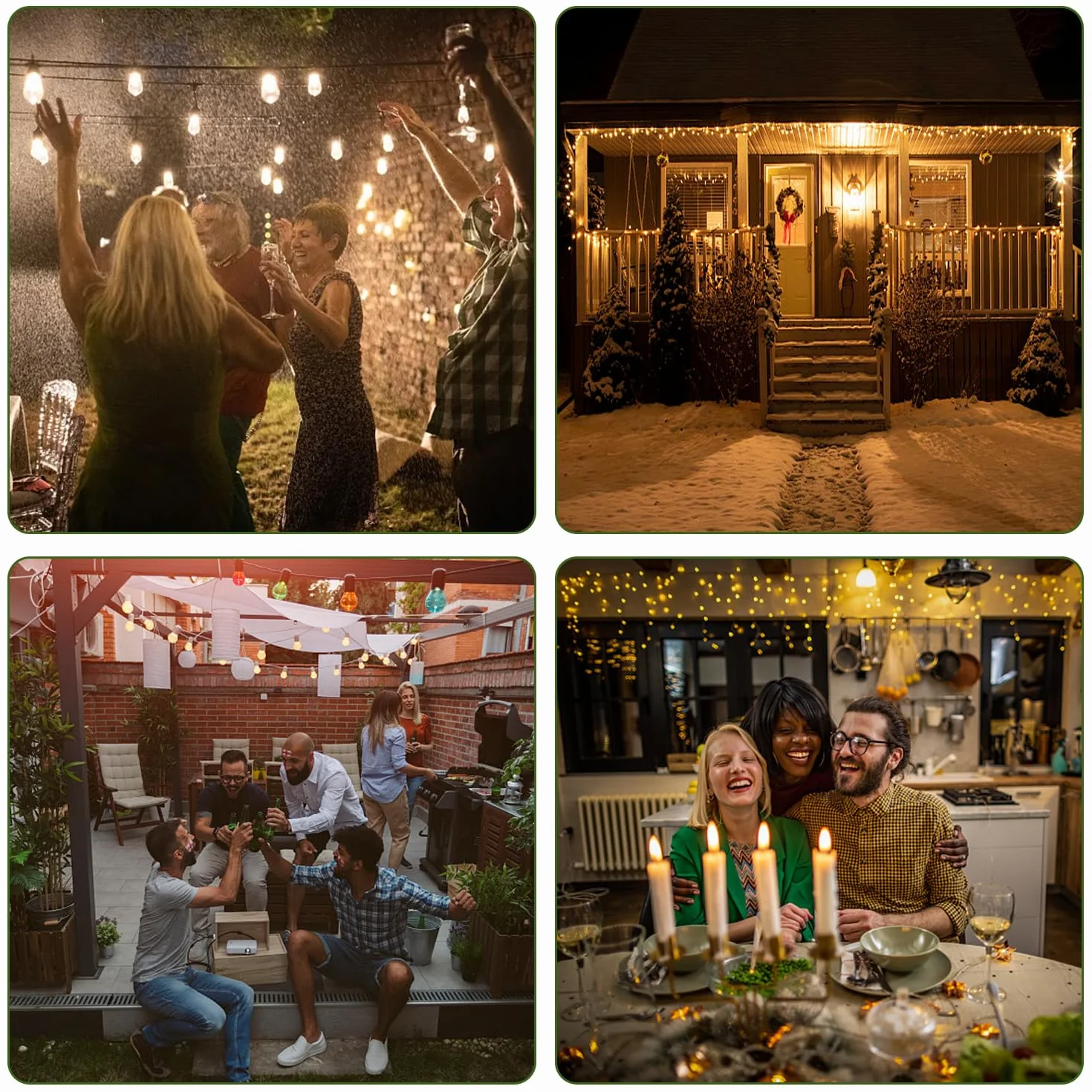Ganci per Grondaia 60 Pezzi per Luci Halloween Esterno Catena Luminosa Giardino Decorazione Natalizia